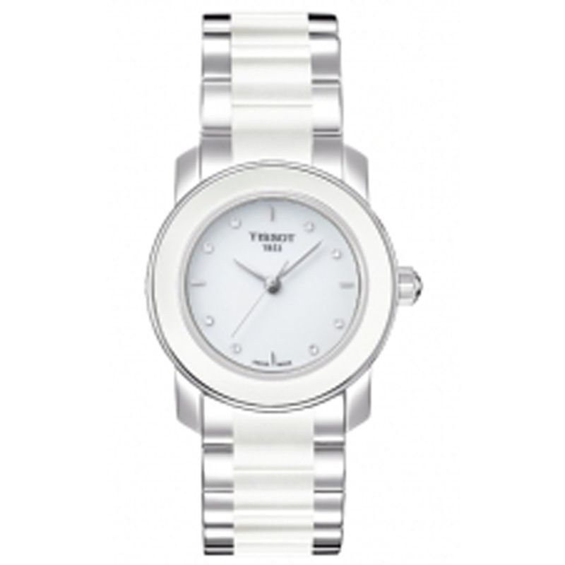 Tissot T0642102201600 Cera T-Trend Womens Bracelet Watch, Silver/White