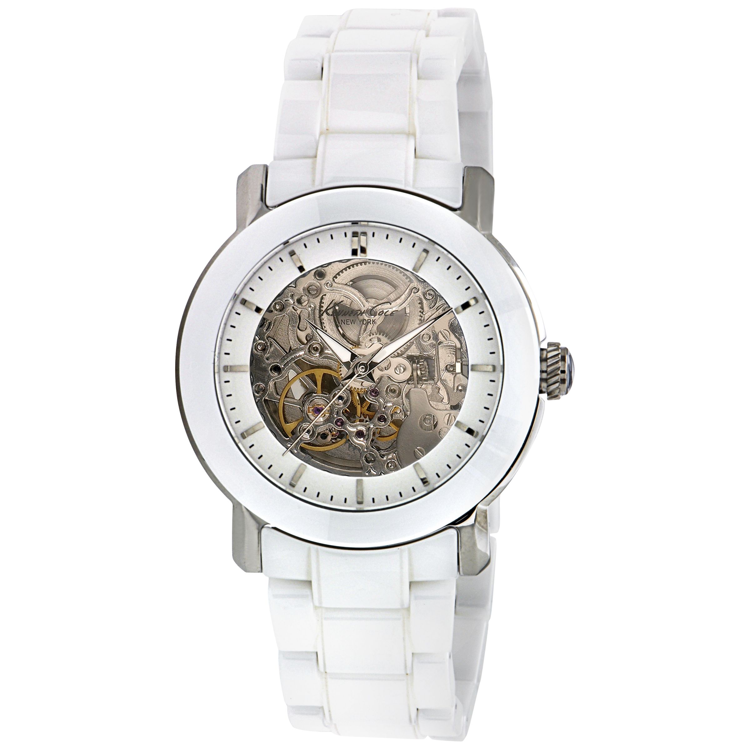 Kenneth Cole KC4726 White Ceramic Bezel and Bracelet Watch, White