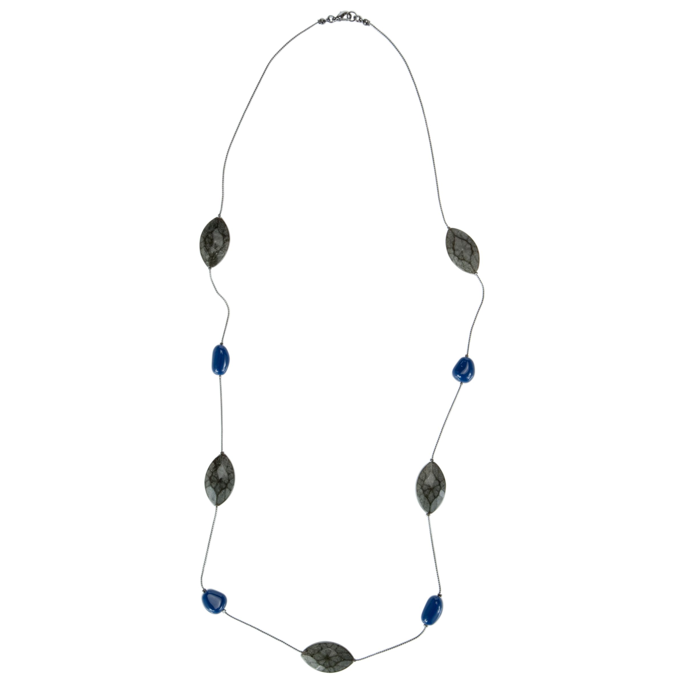 John Lewis Women Blue Open Space Facet Long Necklace, Blue