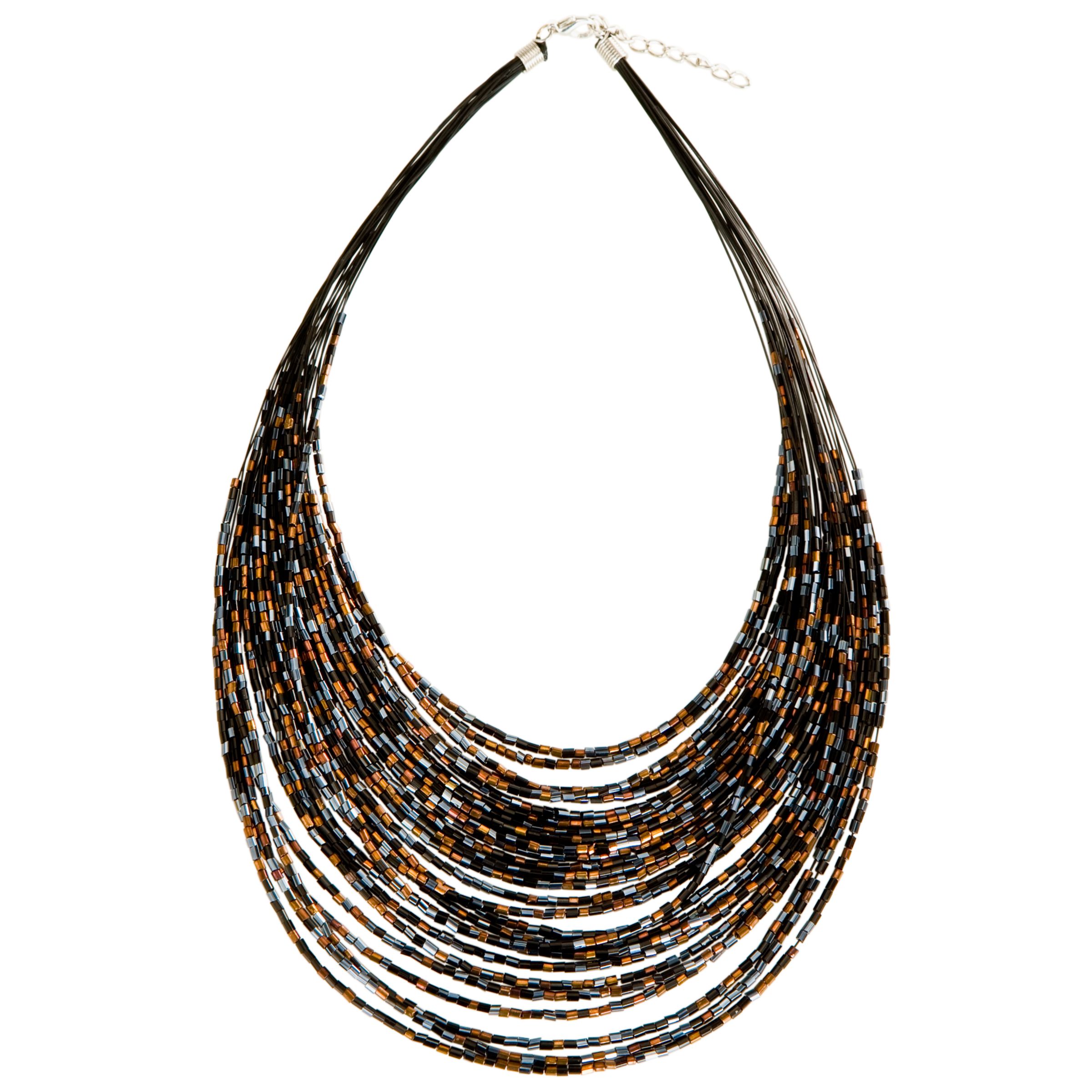 John Lewis Nordic Beaded Illusion Repeat Necklace, Gold