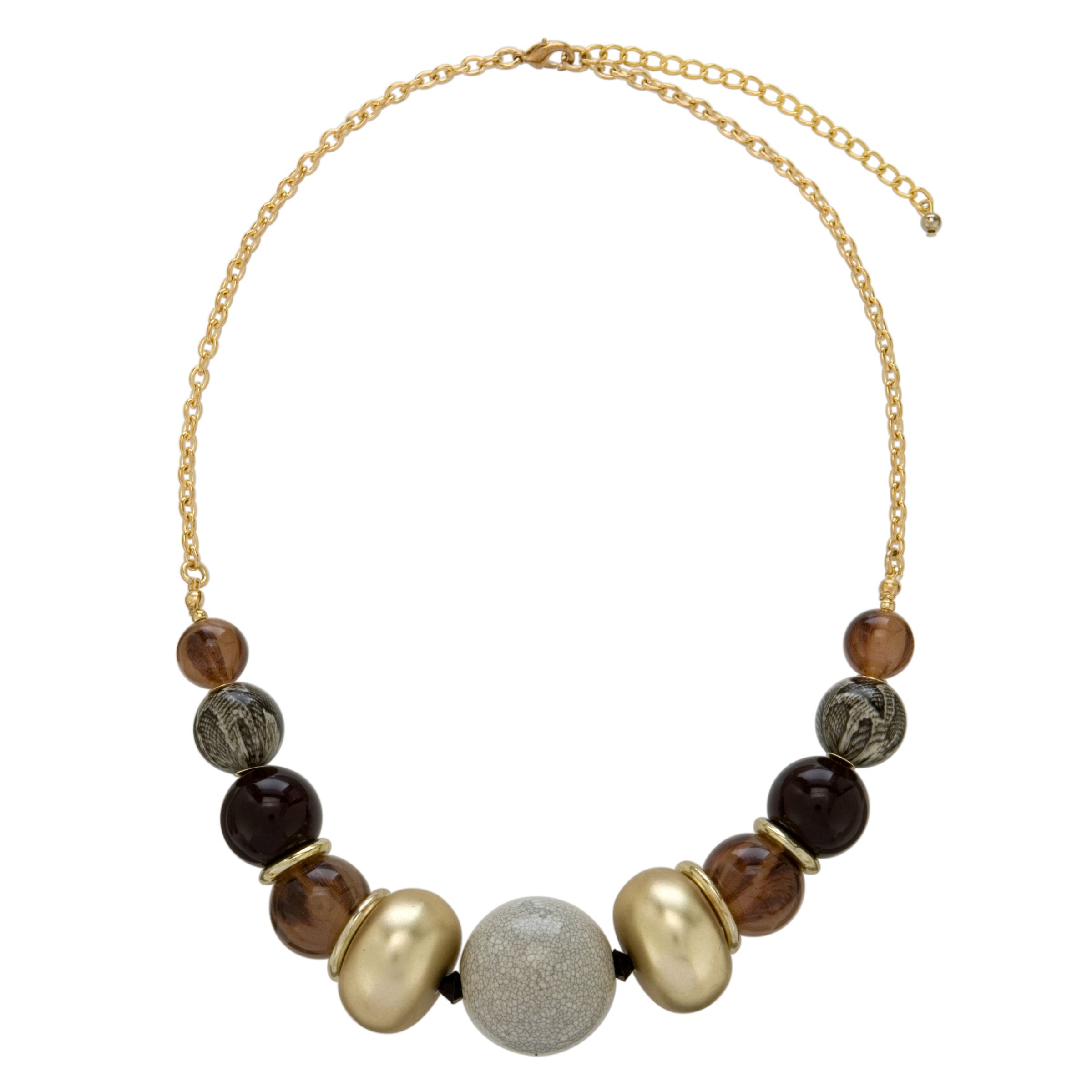 John Lewis Women Gold Chain Multi Bead Necklace