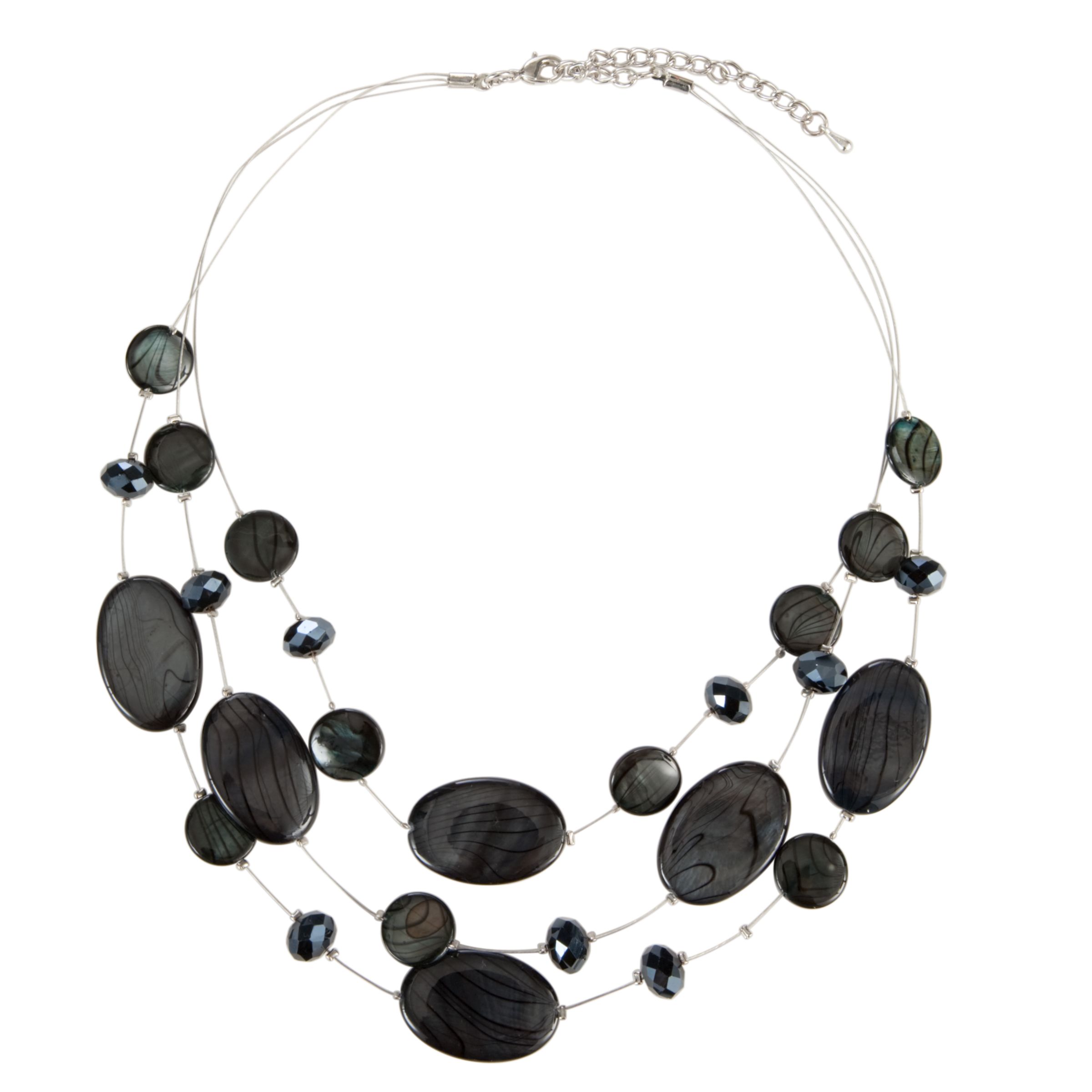 John Lewis Nordic Triple Strand Illusion Necklace, Grey