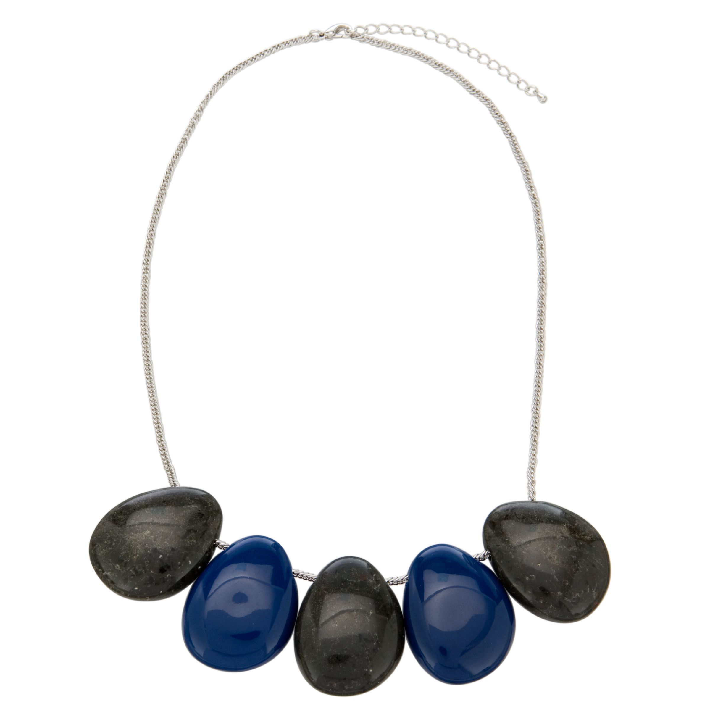 John Lewis Women Nordic Smooth Pebble Short Necklace, Black/Blue