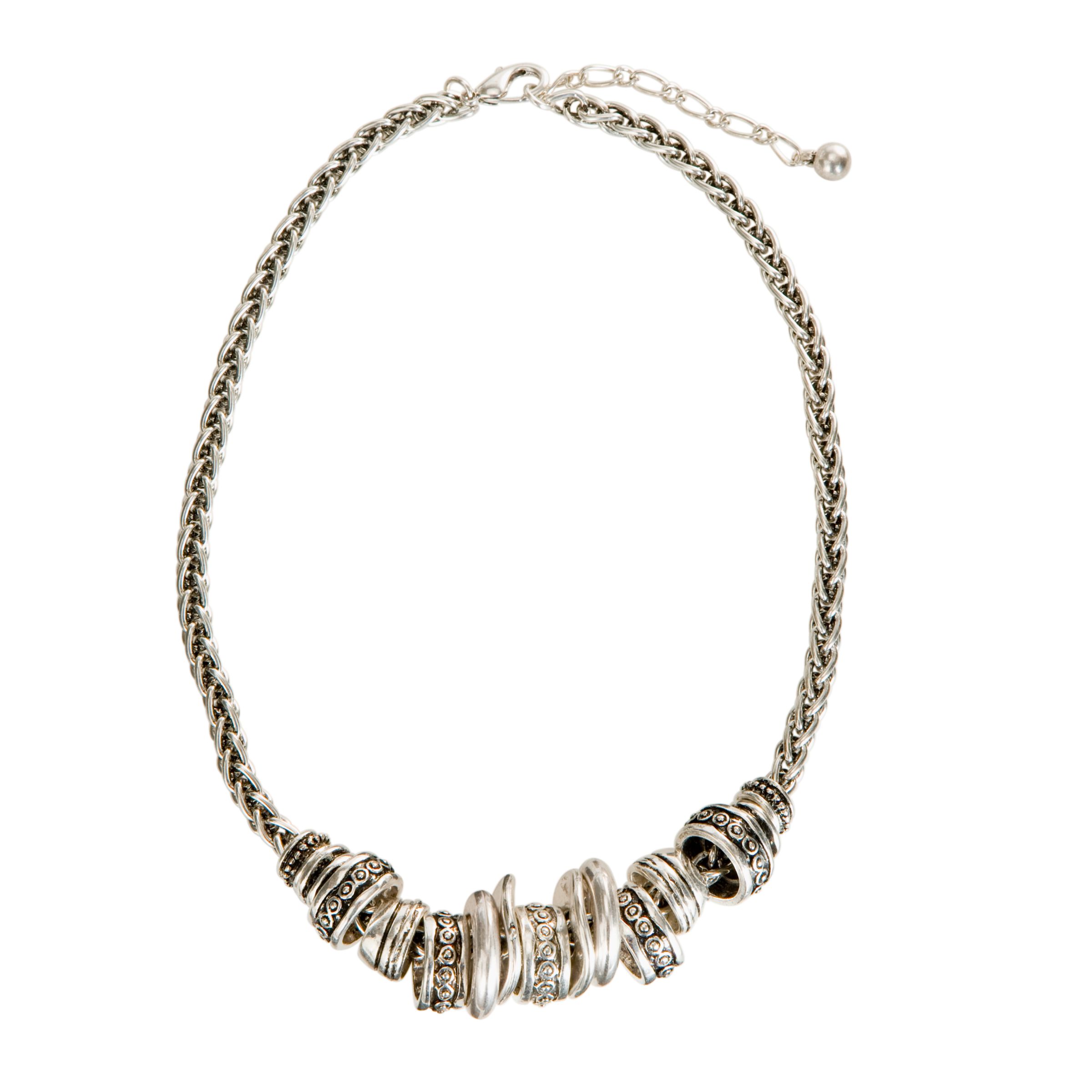 John Lewis Nordic Assorted Hoops Necklace, Silver