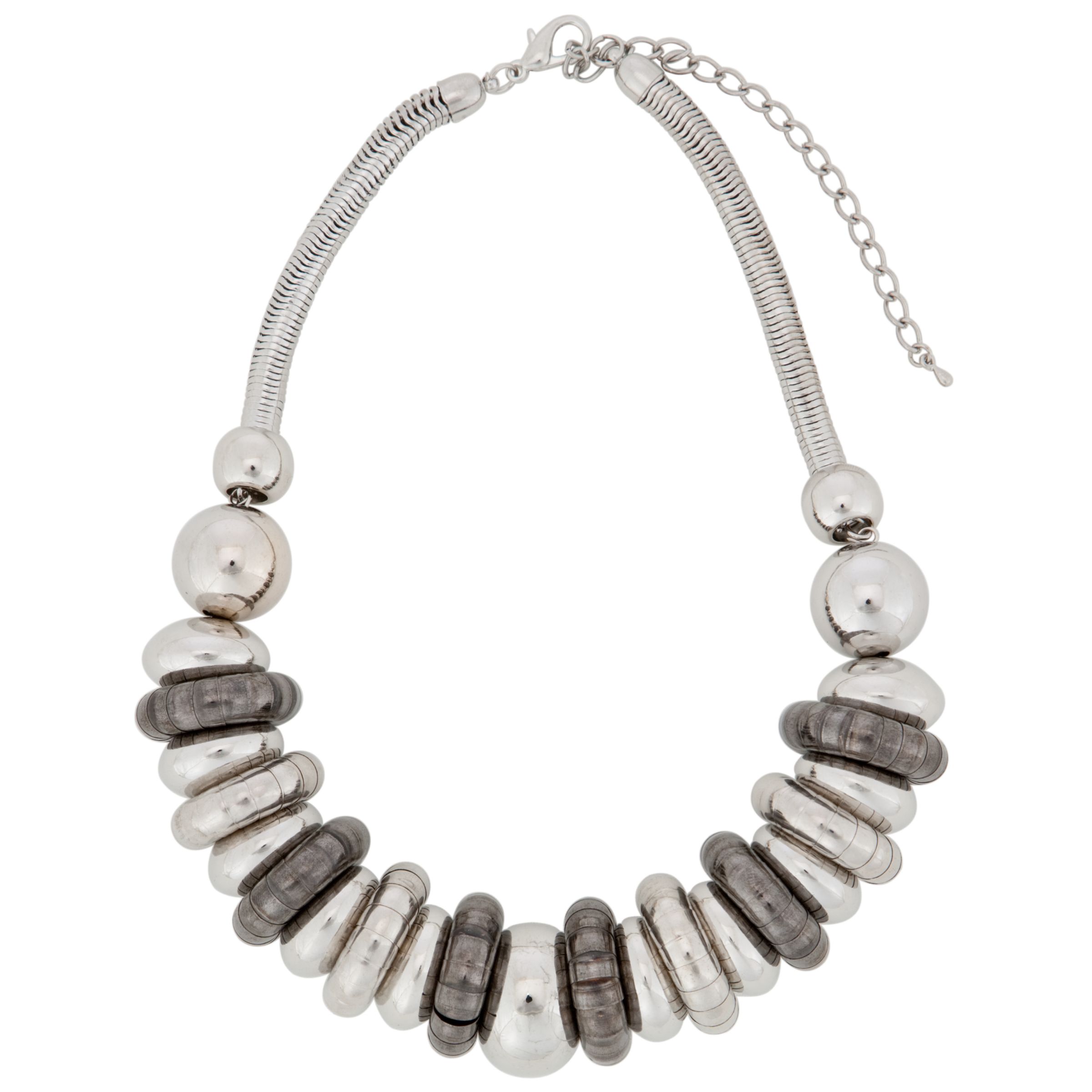 John Lewis Nordic Snake Rings Short Necklace, Gun Metal