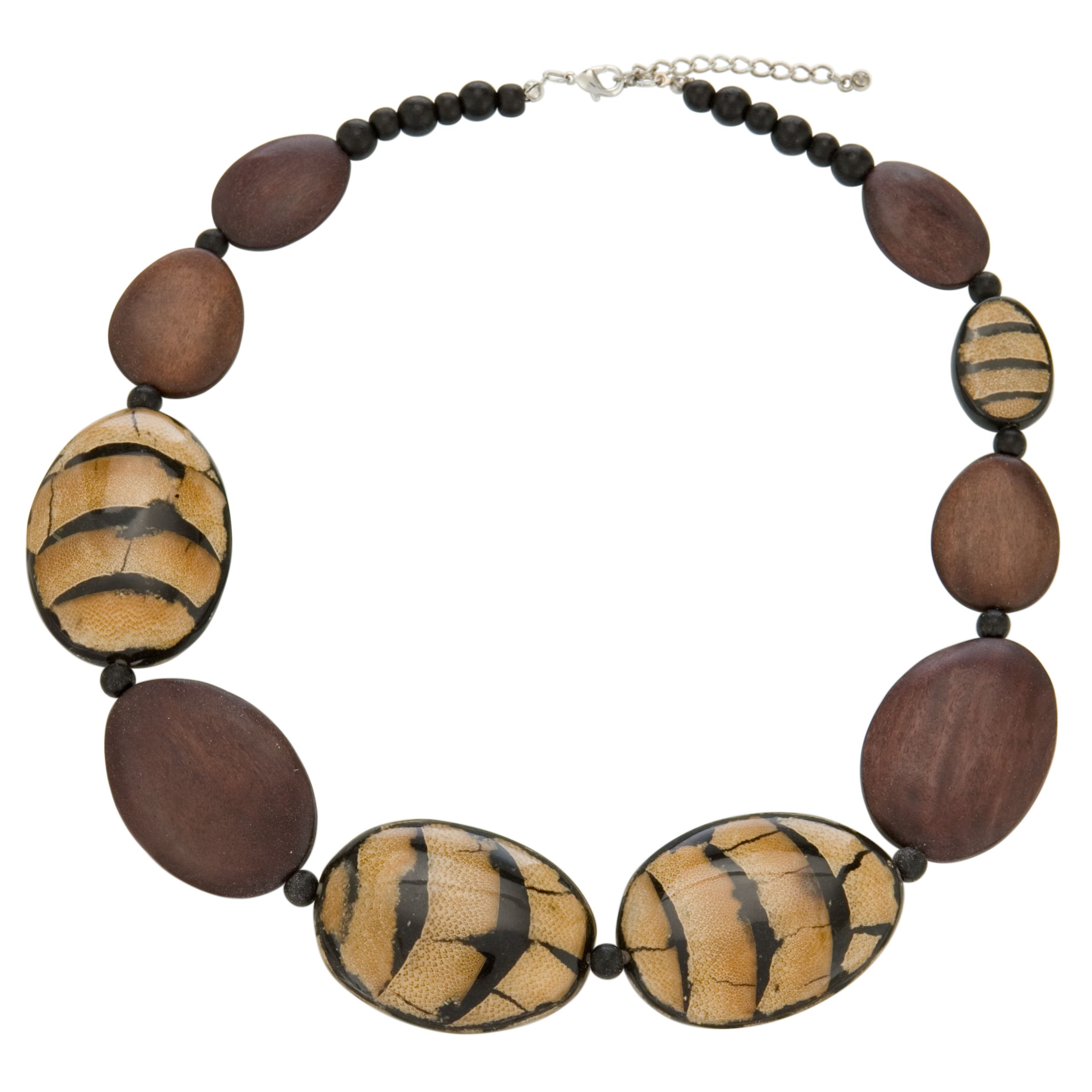 John Lewis Women Wood And Animal Large Bead Necklace