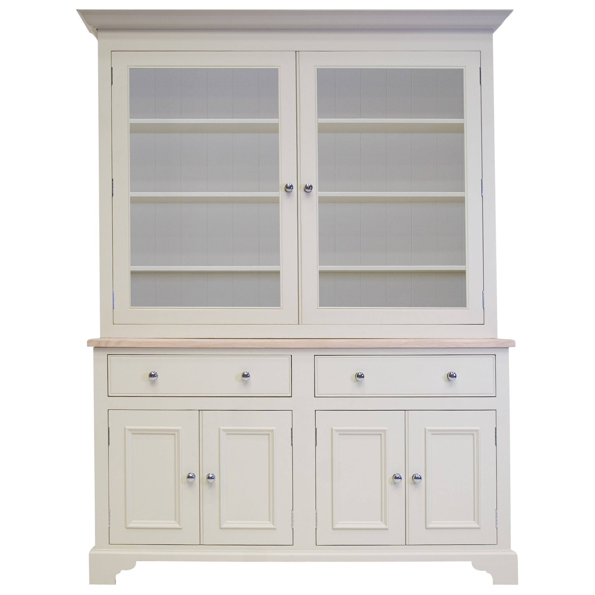 Neptune Chichester 5ft Glazed Dresser, Limestone at John Lewis