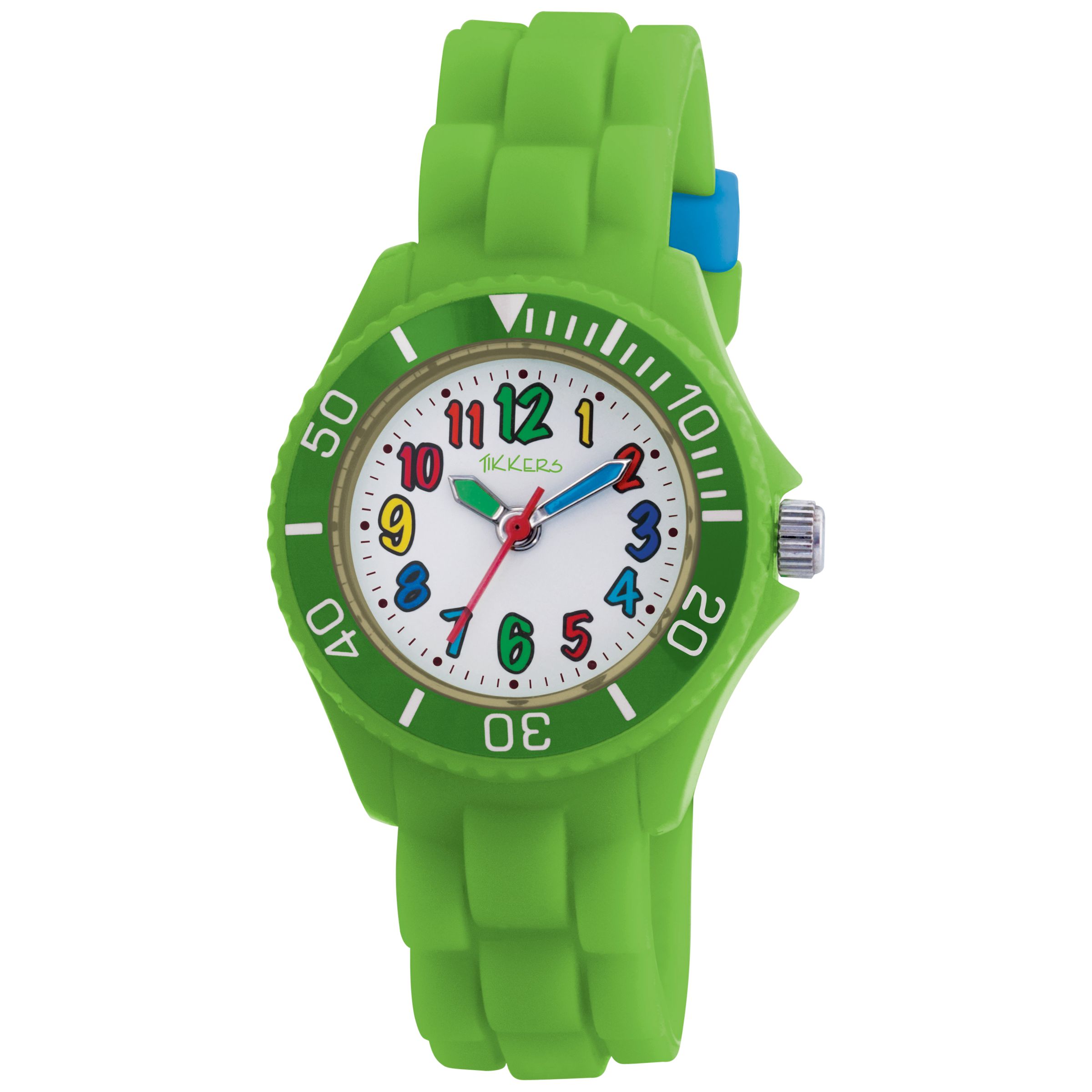 Tikkers TK0014 Kids Rubber Strap Watch, Green