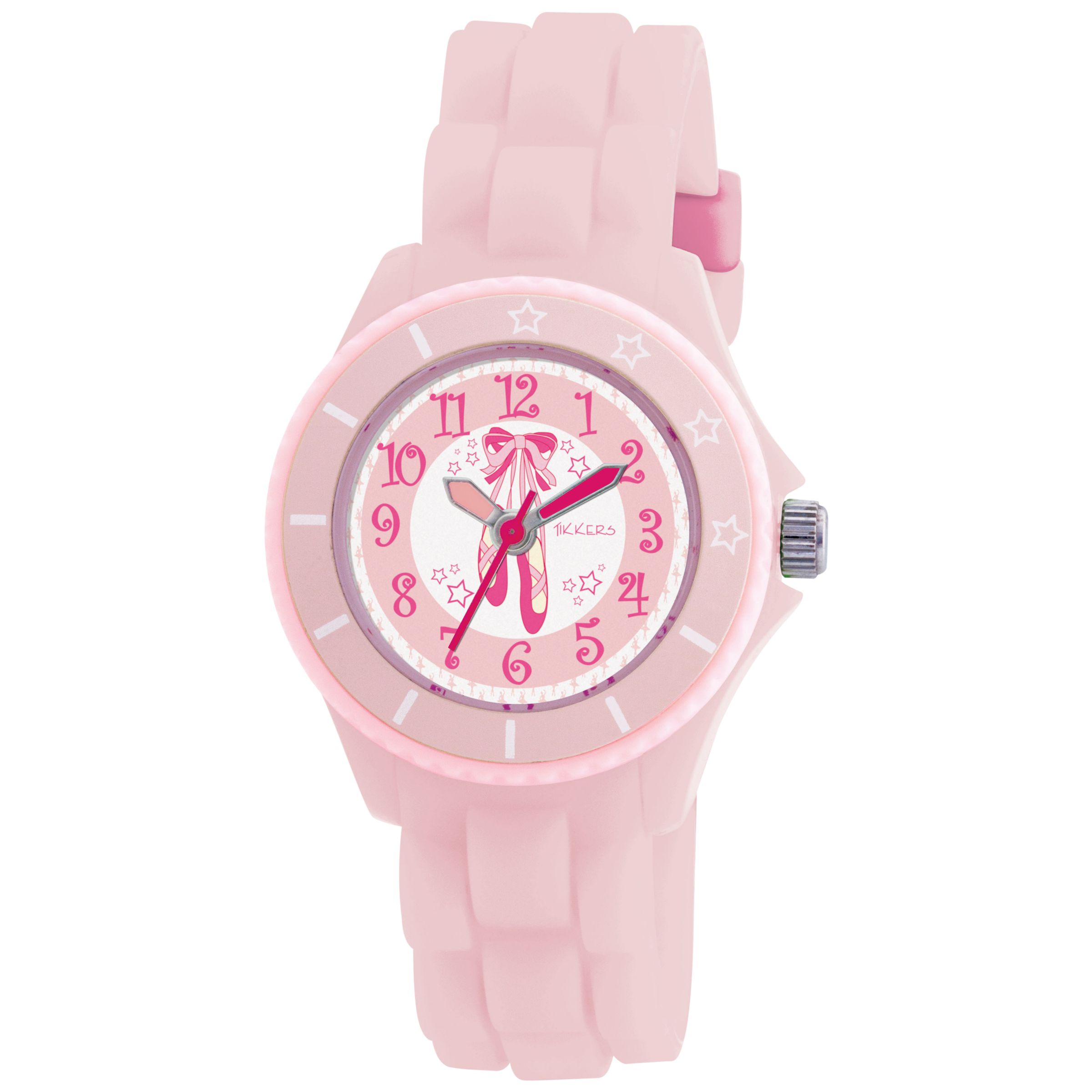 Tikkers TK0019 Kids Ballet Rubber Strap Watch, Pink