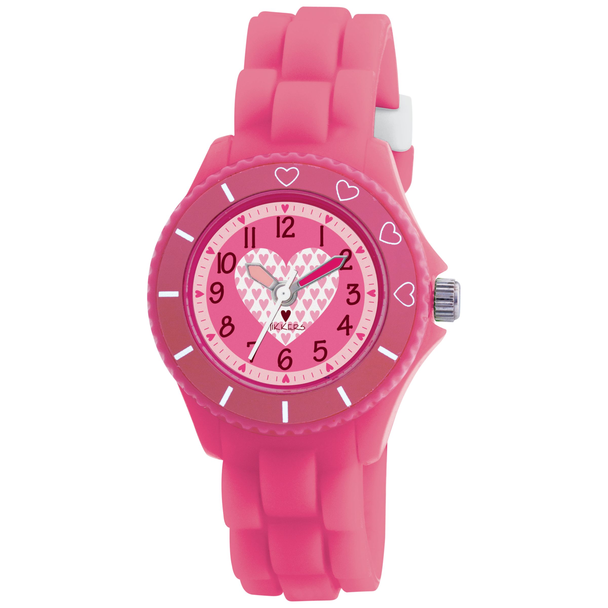 Tikkers TK0023 Kids Heart Rubber Strap Watch, Pink