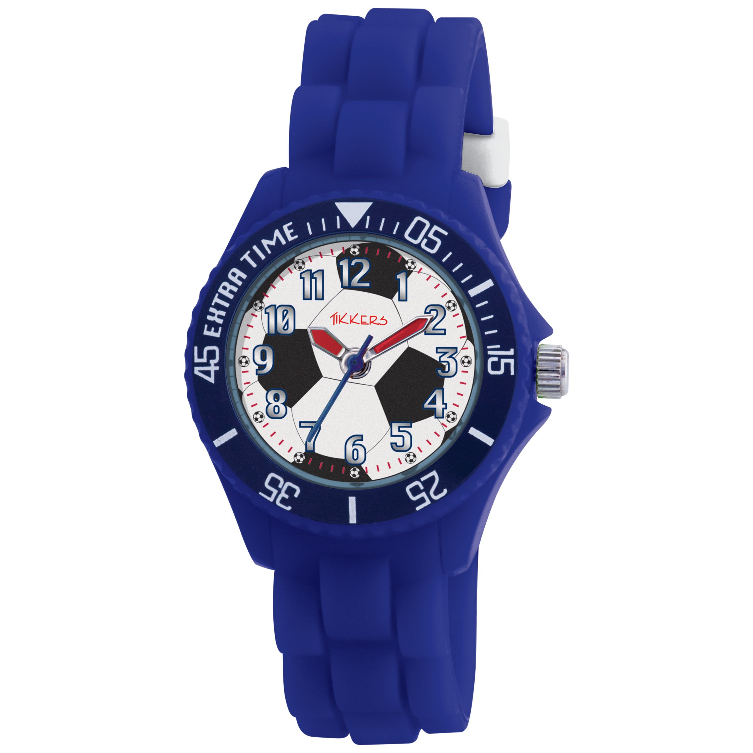 Tikkers TK0025 Kids Football Rubber Strap Watch, Blue