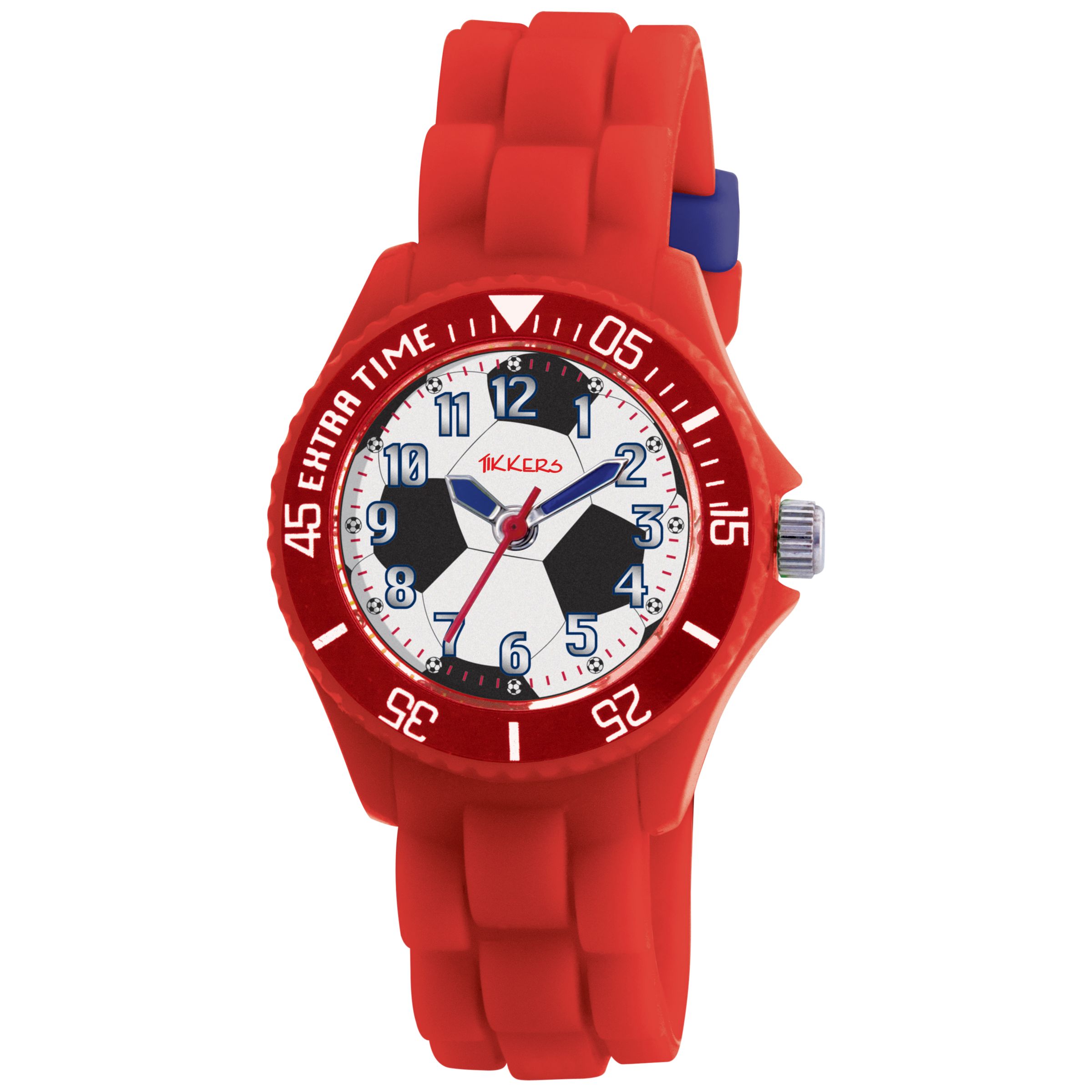 Tikkers TK0026 Kids Football Rubber Strap Watch, Red