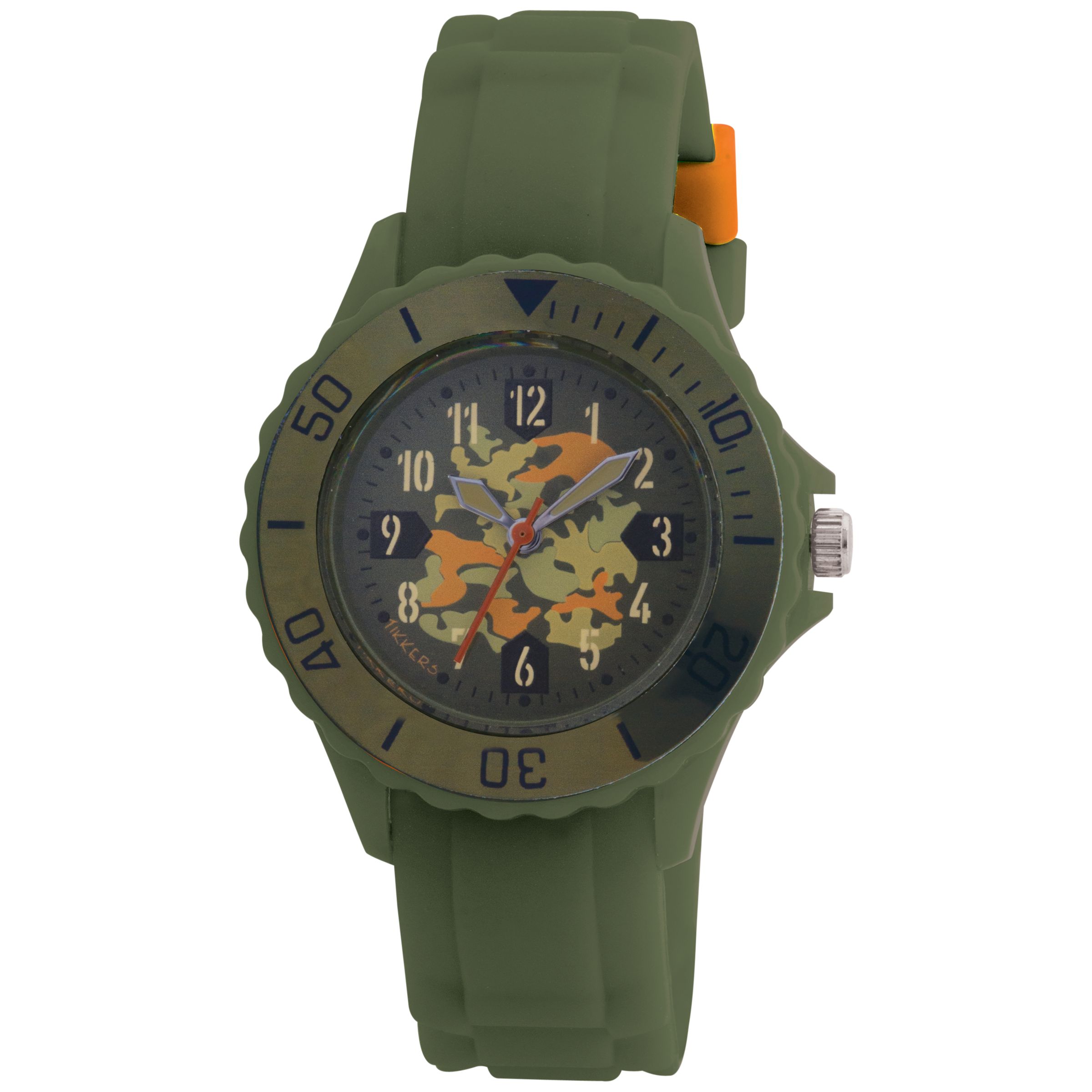 Tikkers TK0030 Kids Army Rubber Strap Watch, Green