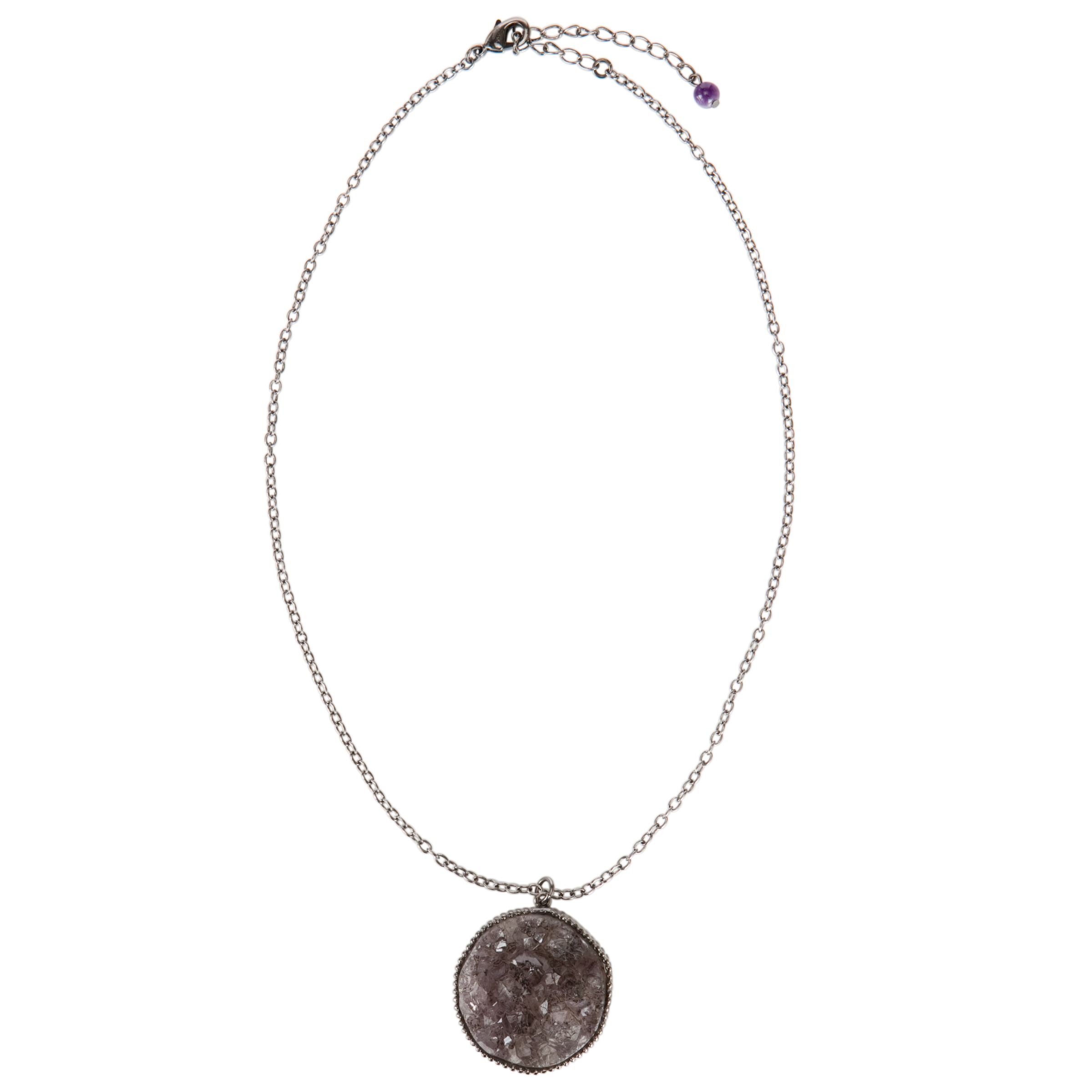 COLLECTION, John Lewis Women Grey Stone And Rhodium Pendant Necklace