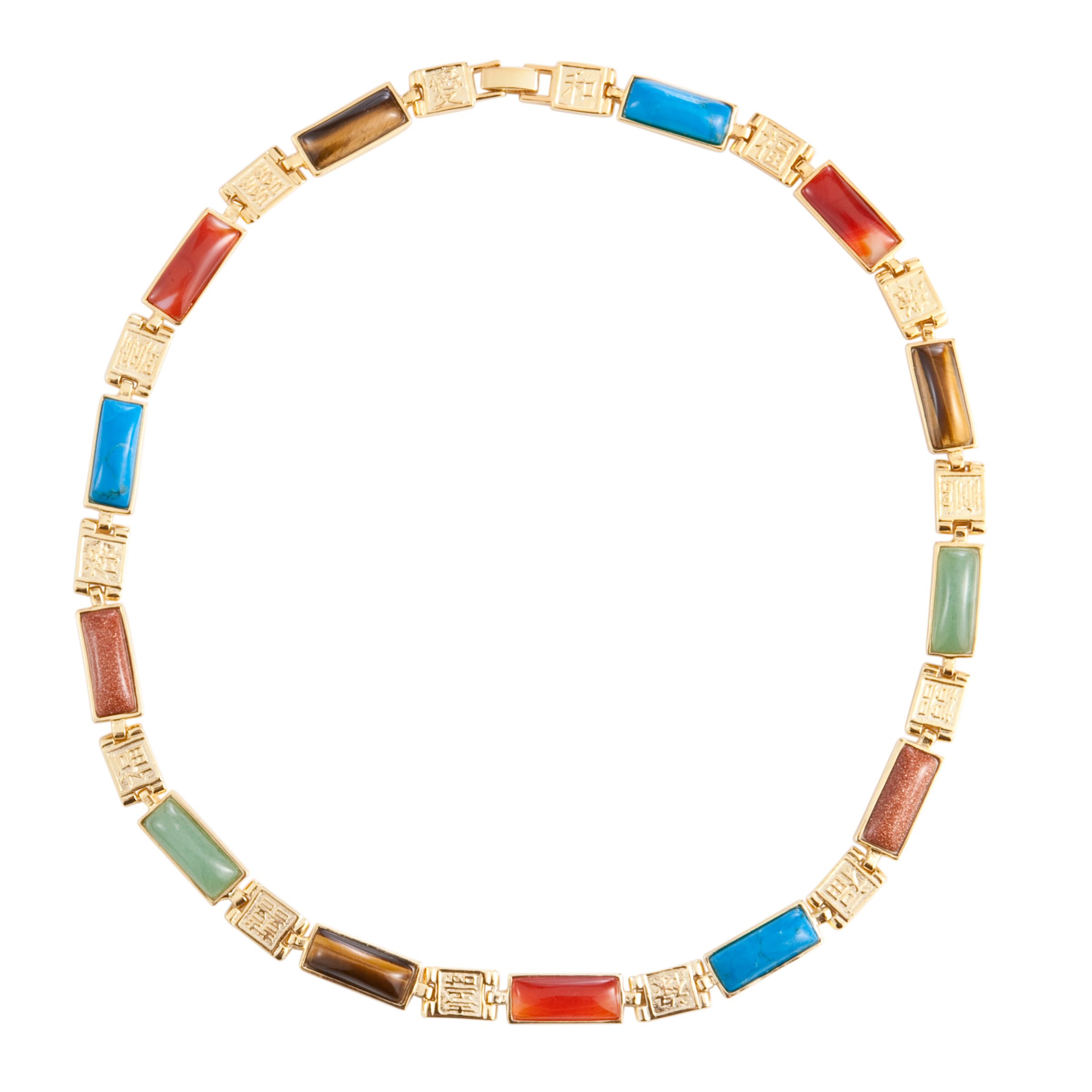 COLLECTION, John Lewis Women Vintage Rectangle Multicoloured Stone Necklace