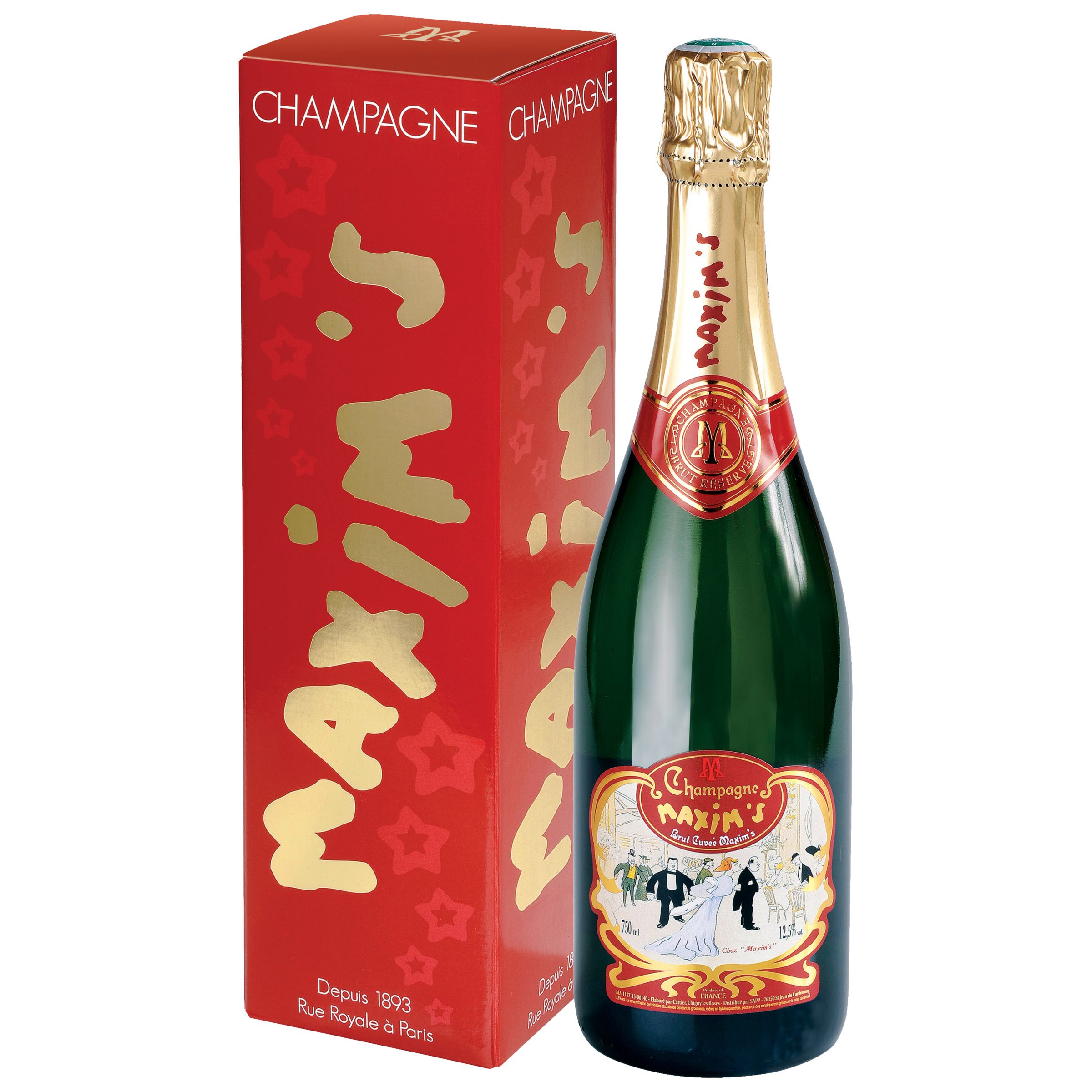 Maxims Cuvee Brut Champagne in a Gift Box 75cl