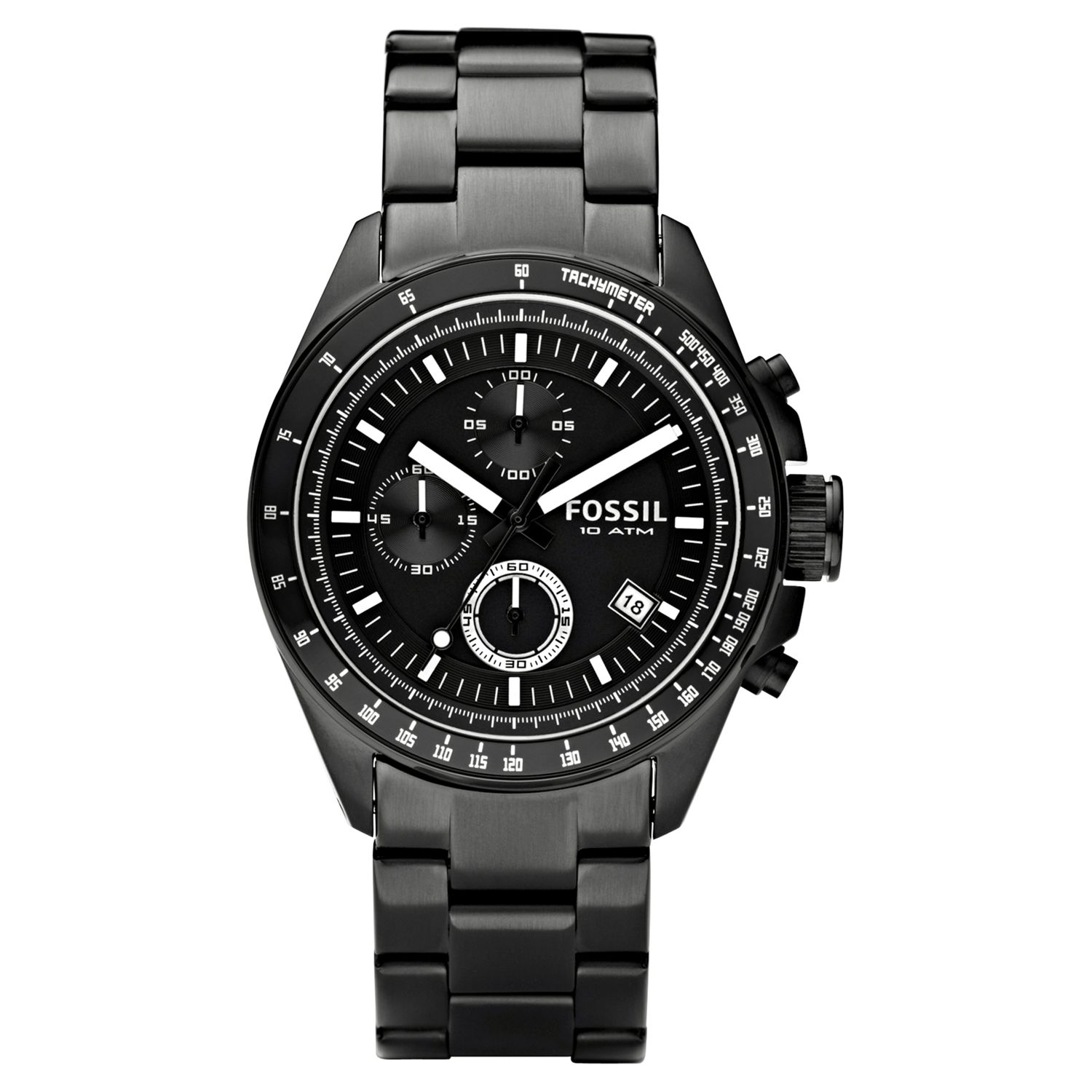 Fossil CH2601 Mens Decker Chronograph Bracelet Watch, Black