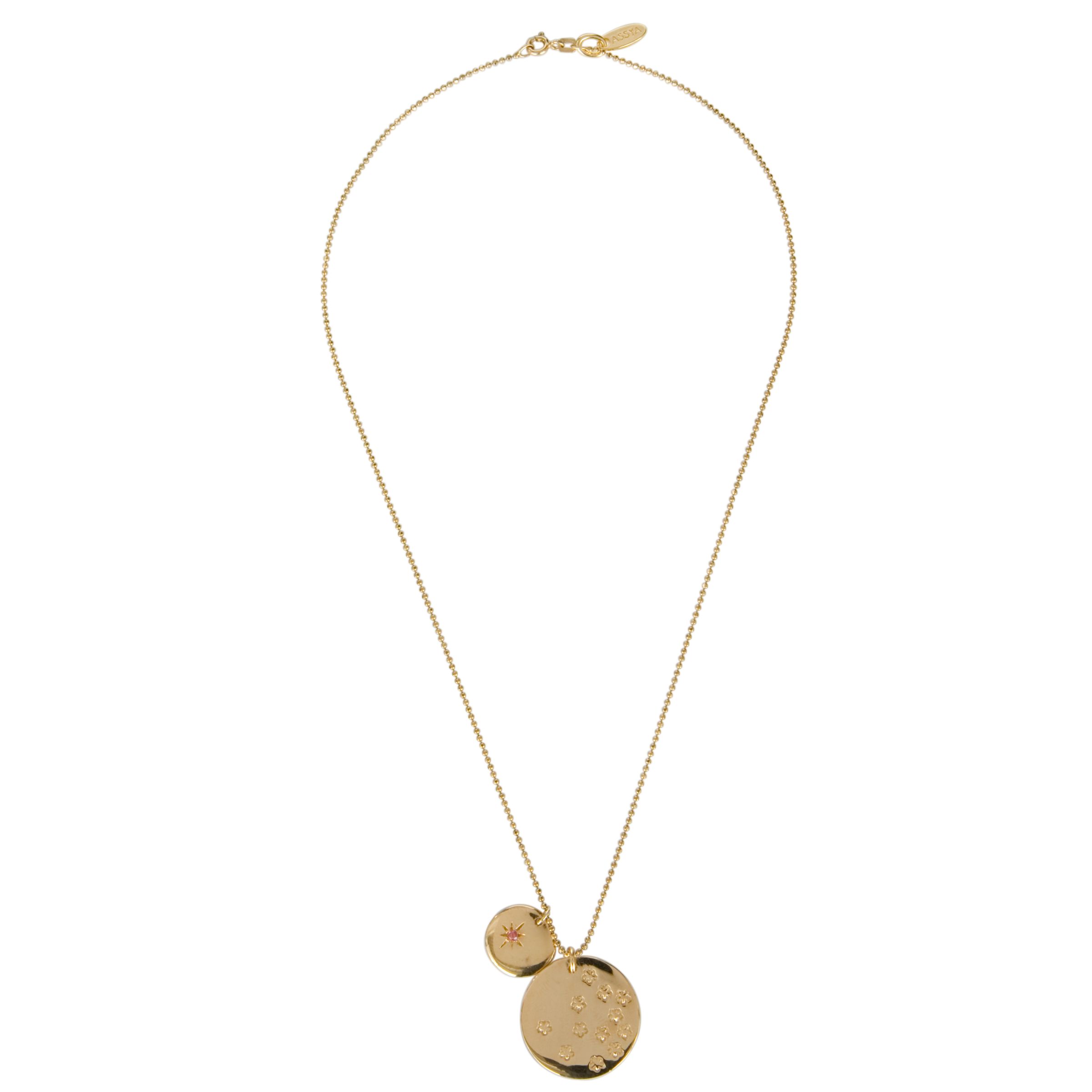 Assya Love Medium Disc Star 18ct Gold Plate Pendant Necklace
