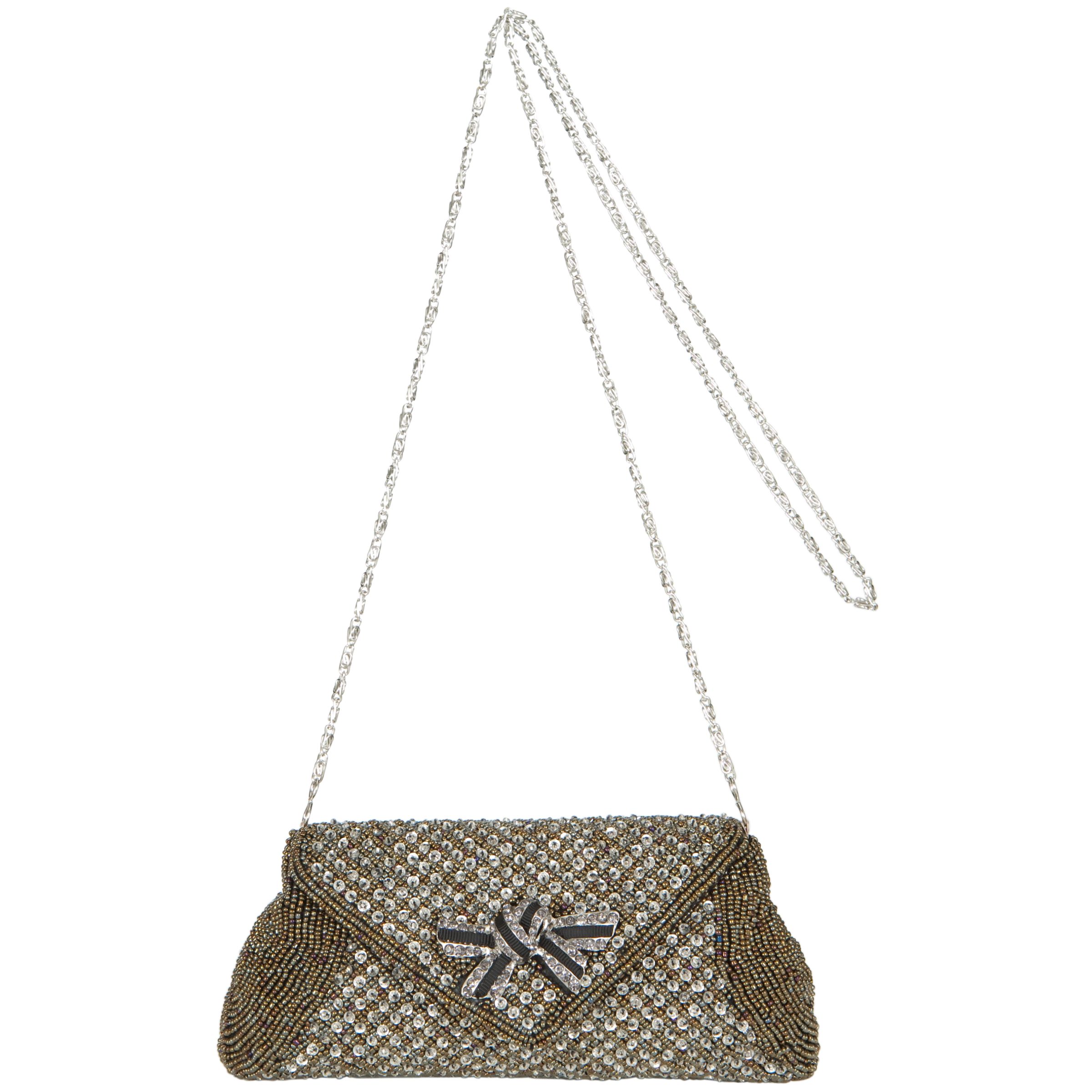 John Lewis Sequin Envelope Bag, Pewter