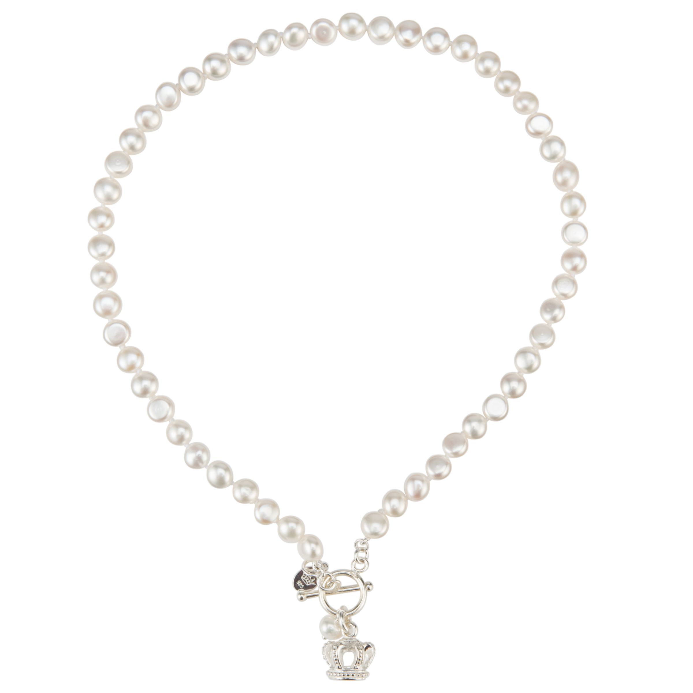 Claudia Bradby Flat Button Pearl Crown Necklace