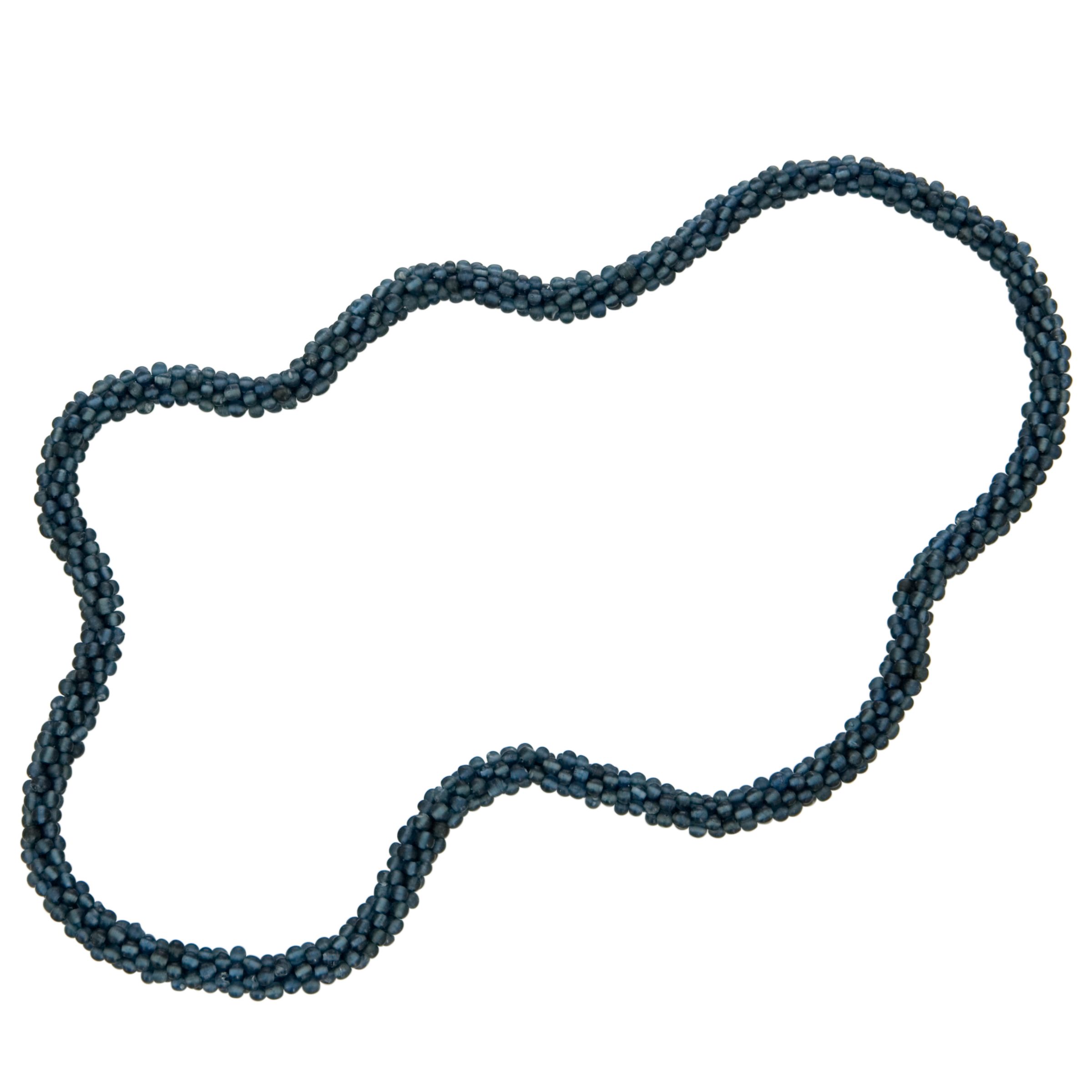 John Lewis Nordic Frosted Beaded Chain Necklace, Dark Navy