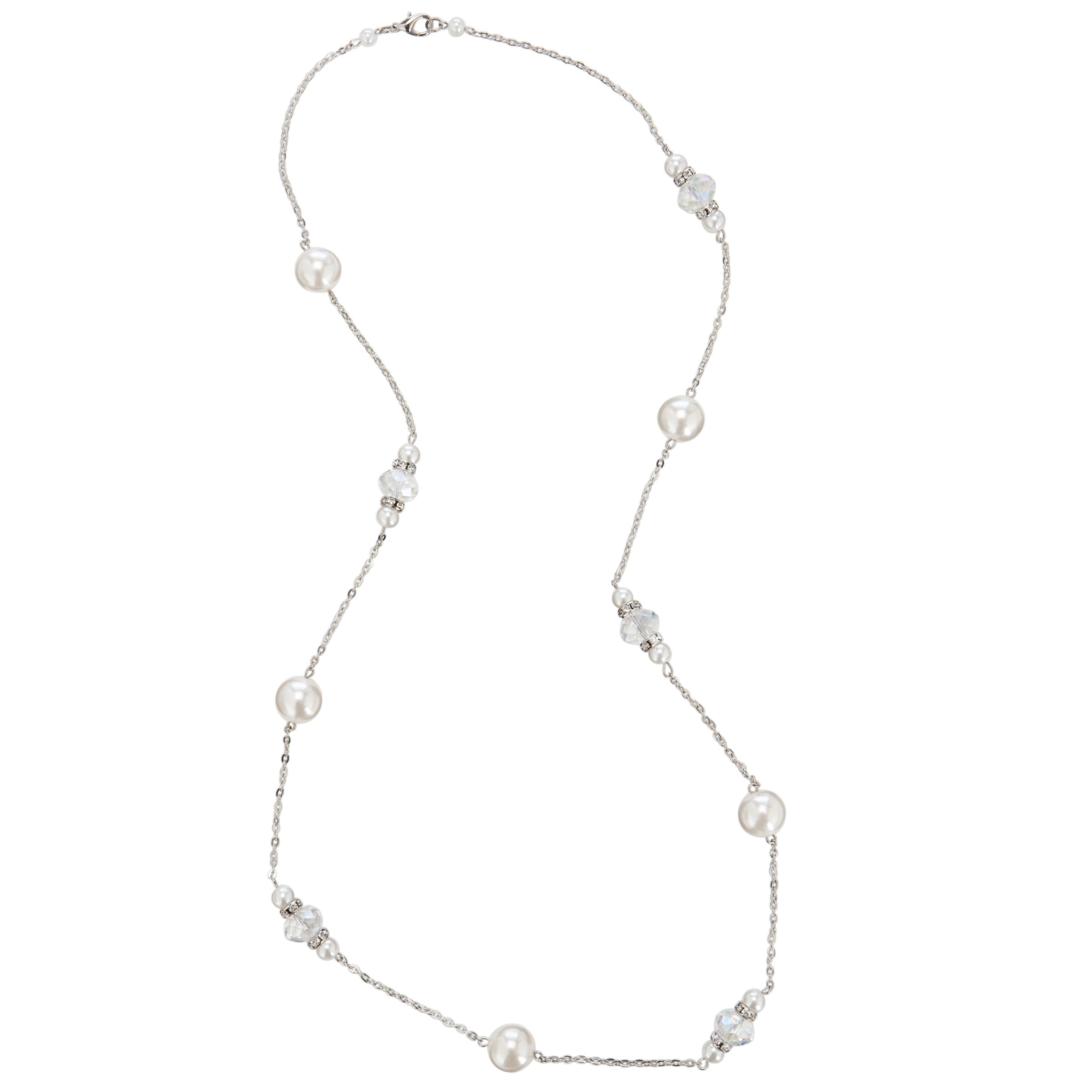 John Lewis Long Space Pearl Facet Bedd Necklace