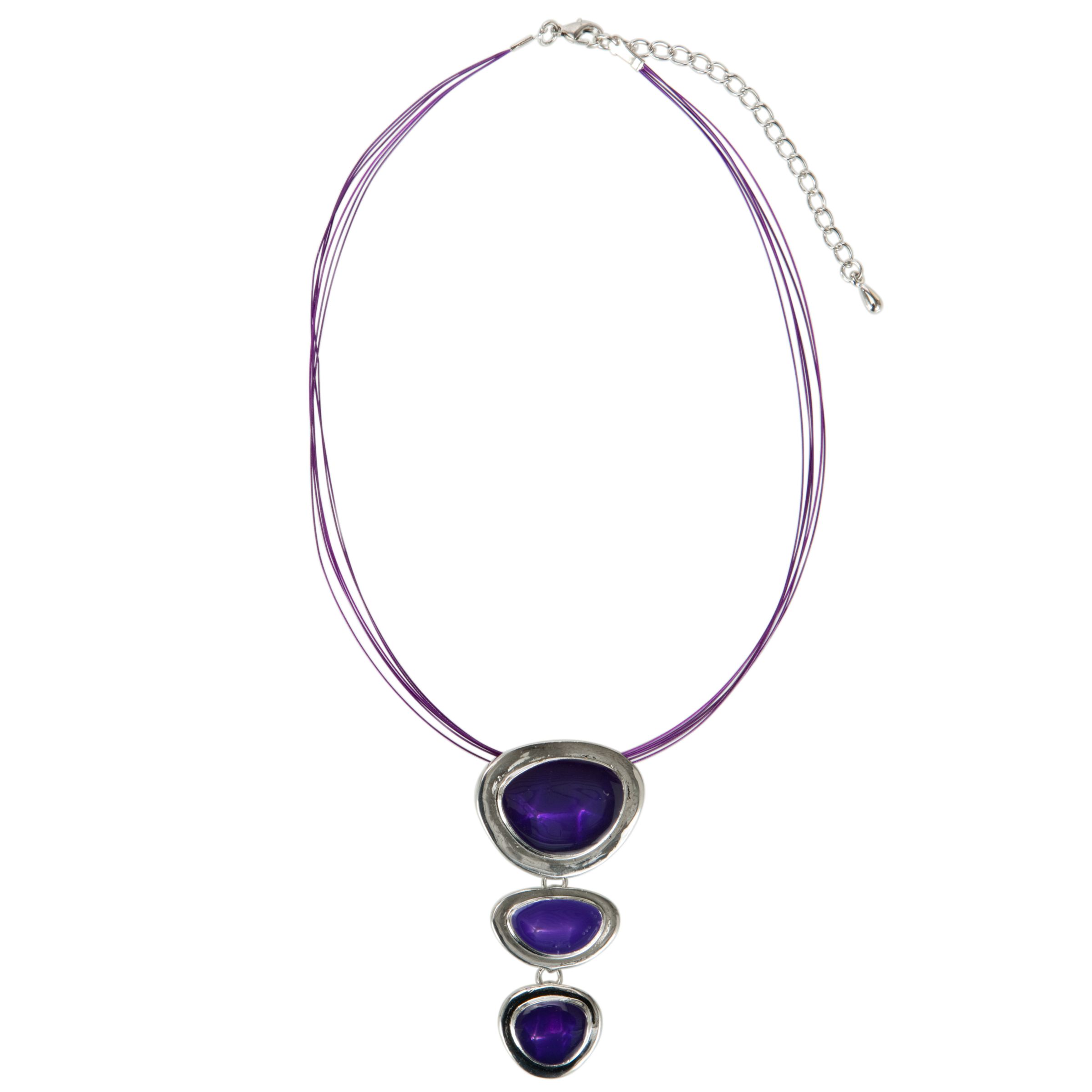 John Lewis Triple Drop Pendant Necklace, Purple