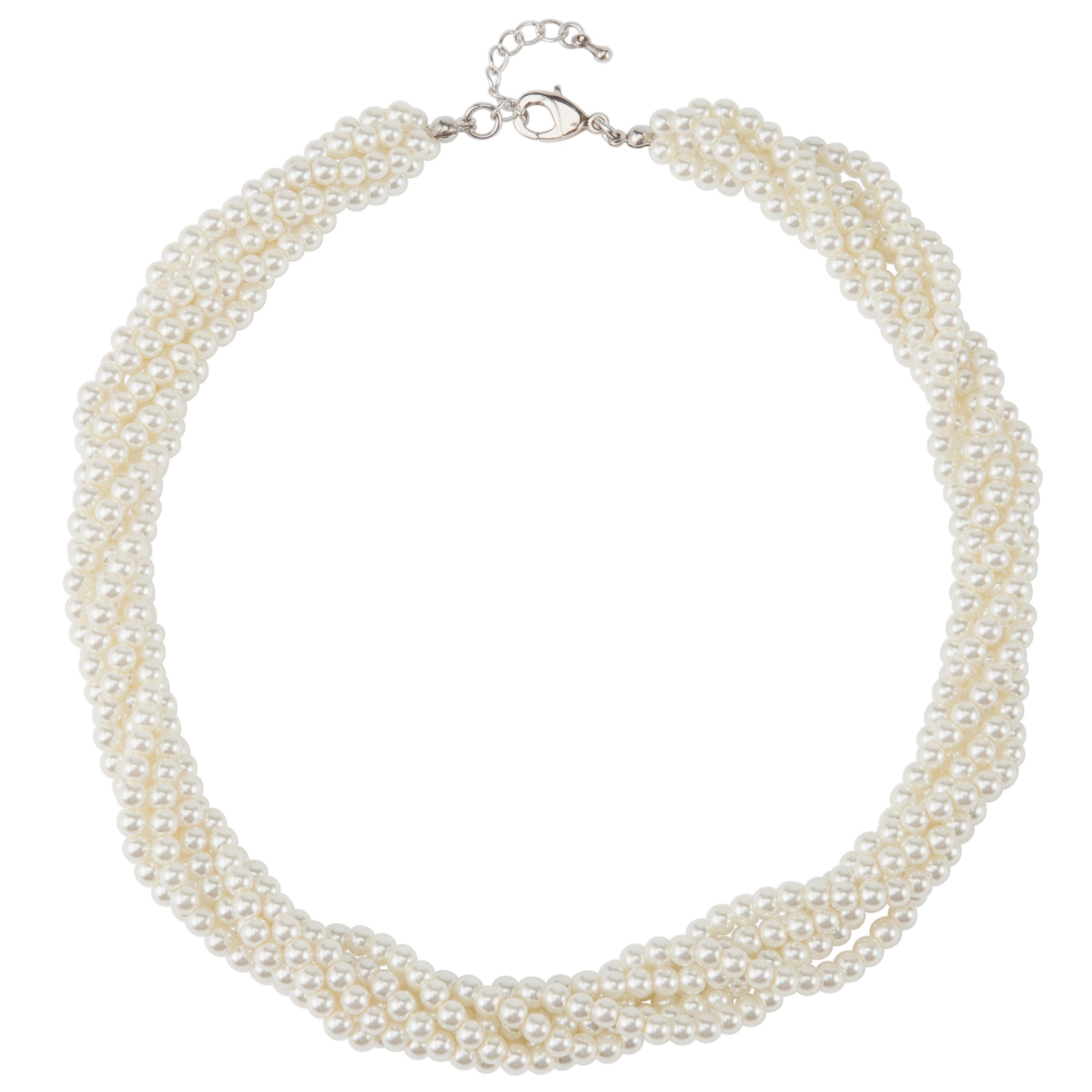 John Lewis Six Strand Twist Pearl Necklace, Cream