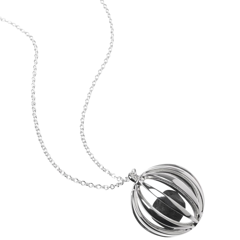 Renaissance Life Ball with Swedish Stone Necklace, Silver