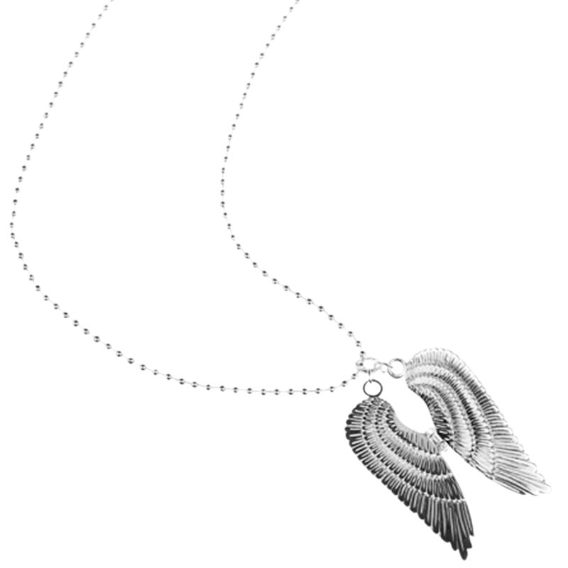 Renaissance Life Double Wing Necklace, Silver