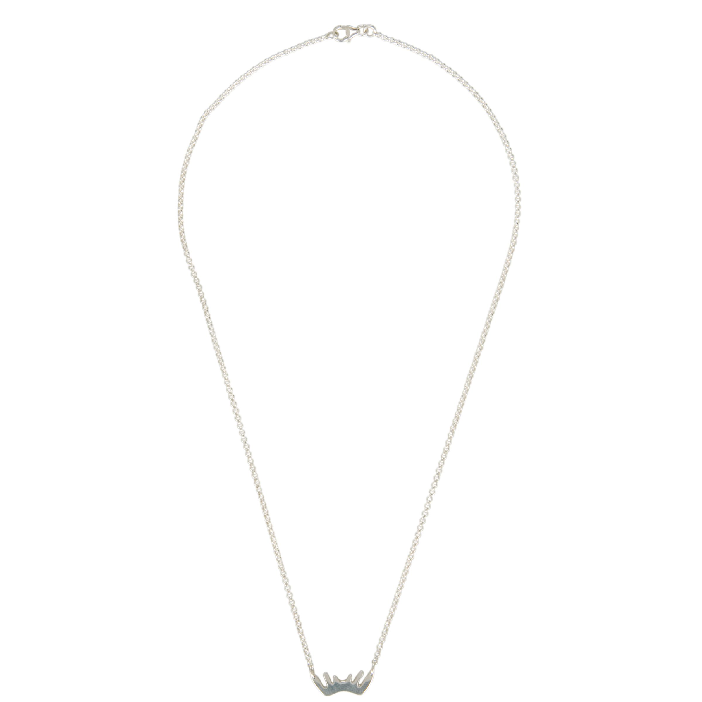 Renaissance Life Petite Dear Horn Necklace, Silver