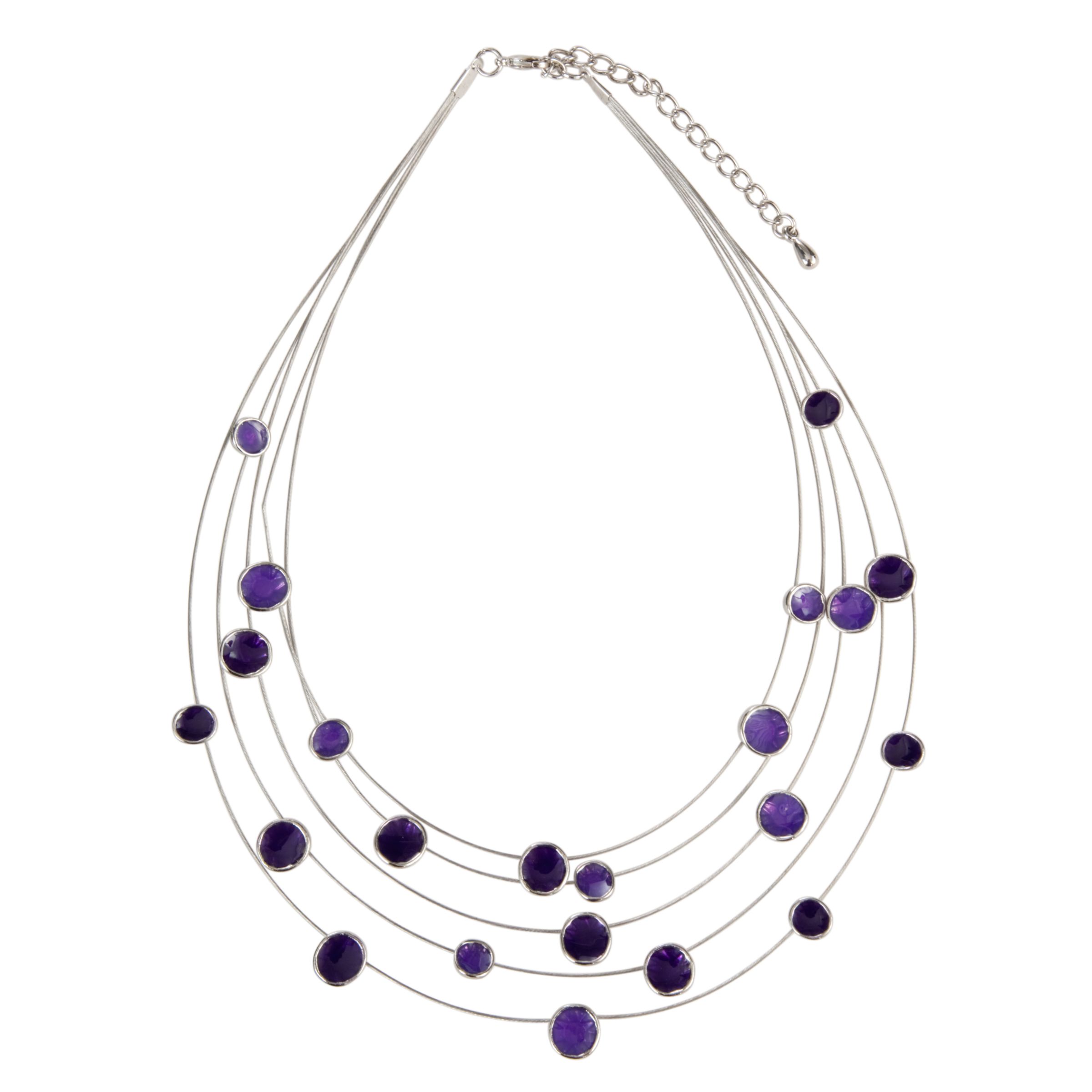 John Lewis Women 5-Row Illusion Necklace, Purple