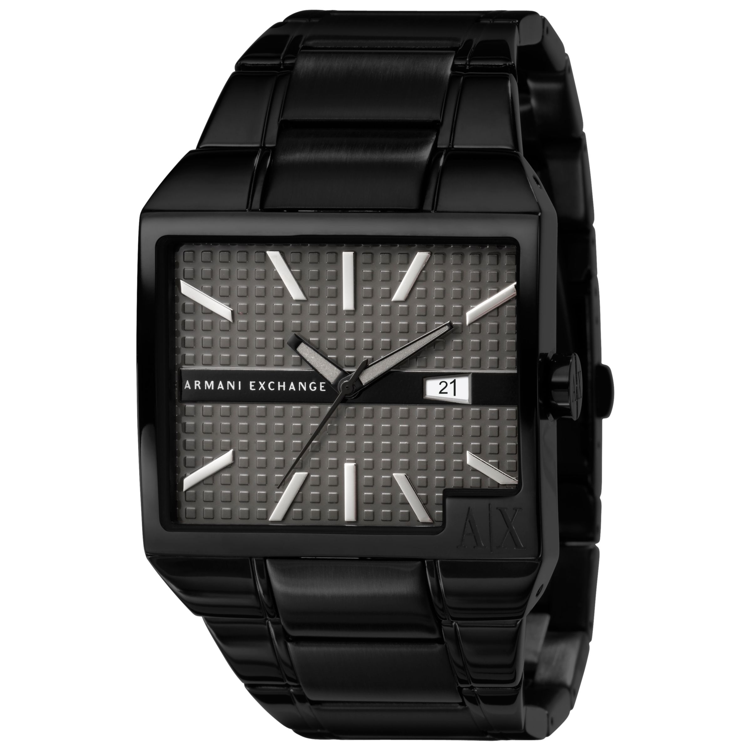 Armani Exchange AX2067 Mens Rectangular Bracelet Watch, Black