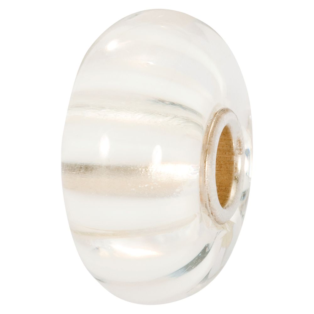 Trollbeads Stripe Glass Bead, White