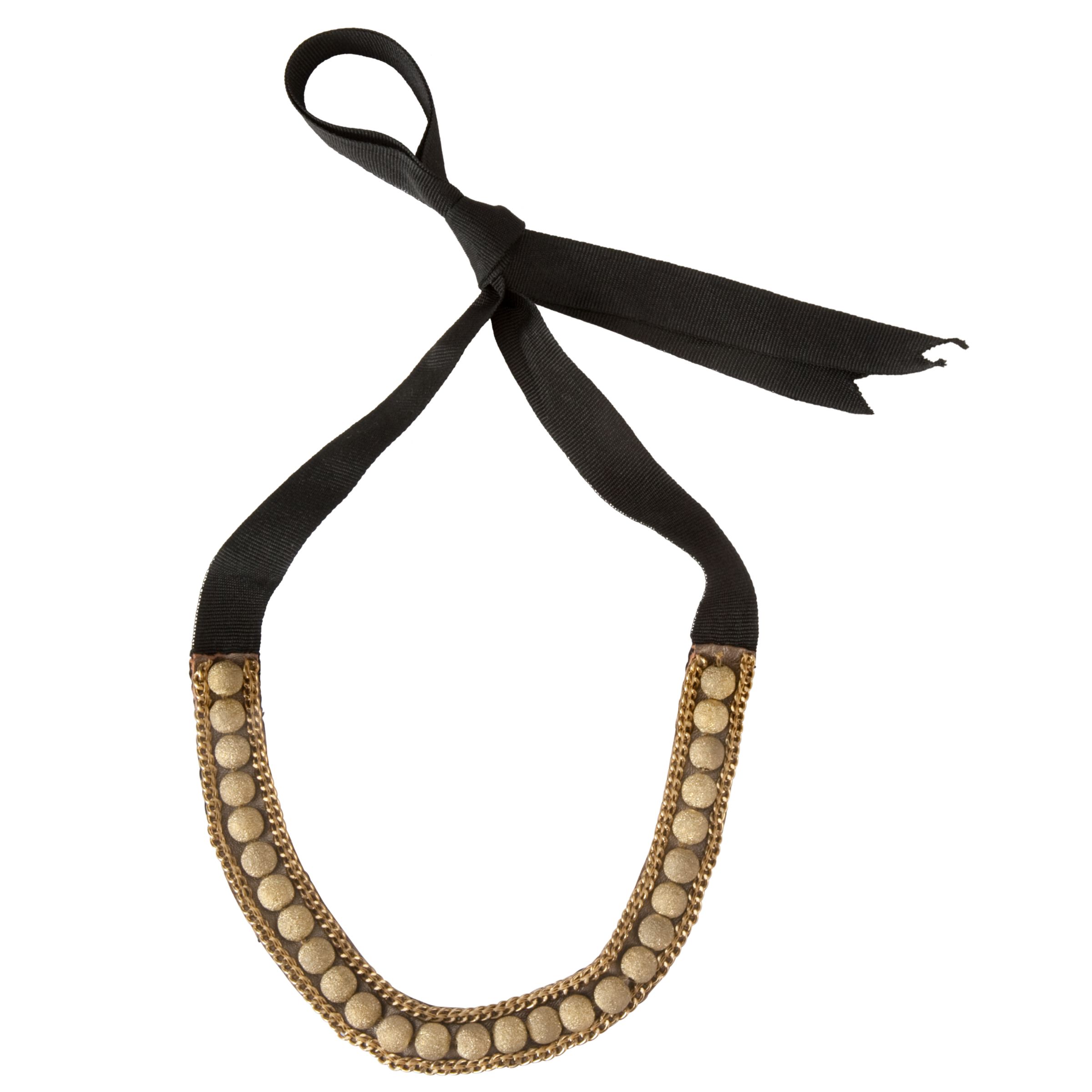 Fiona Paxton Hilda Gold Metal Beaded Hilda Collar Necklace, Black/Gold