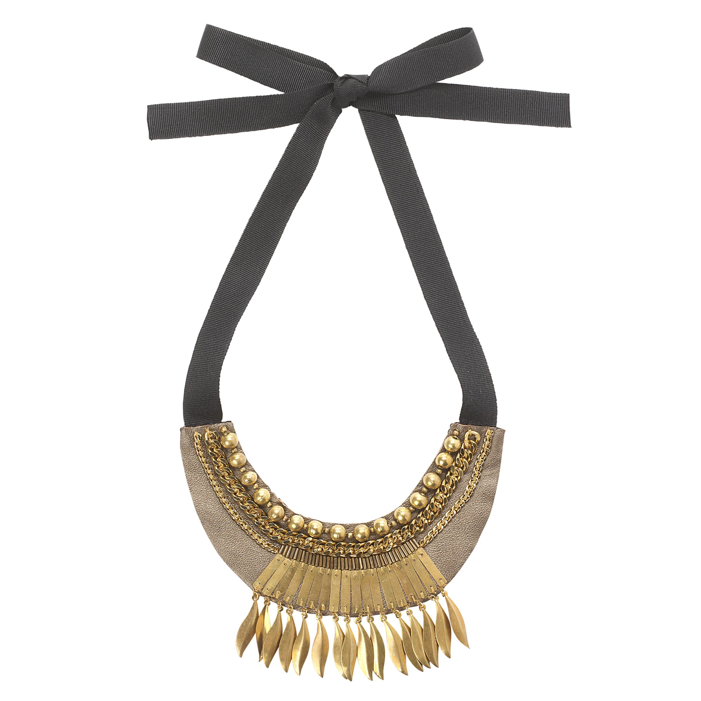 Fiona Paxton Lela Feather Collar Ribbon Tie Necklace