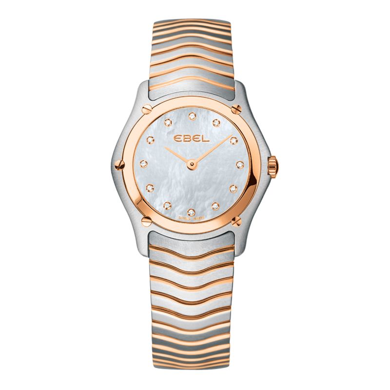 Ebel EBCQBTWT0025 Classic Red Gold Mother of Pearl Diamond Set Dial Bracelet Watch