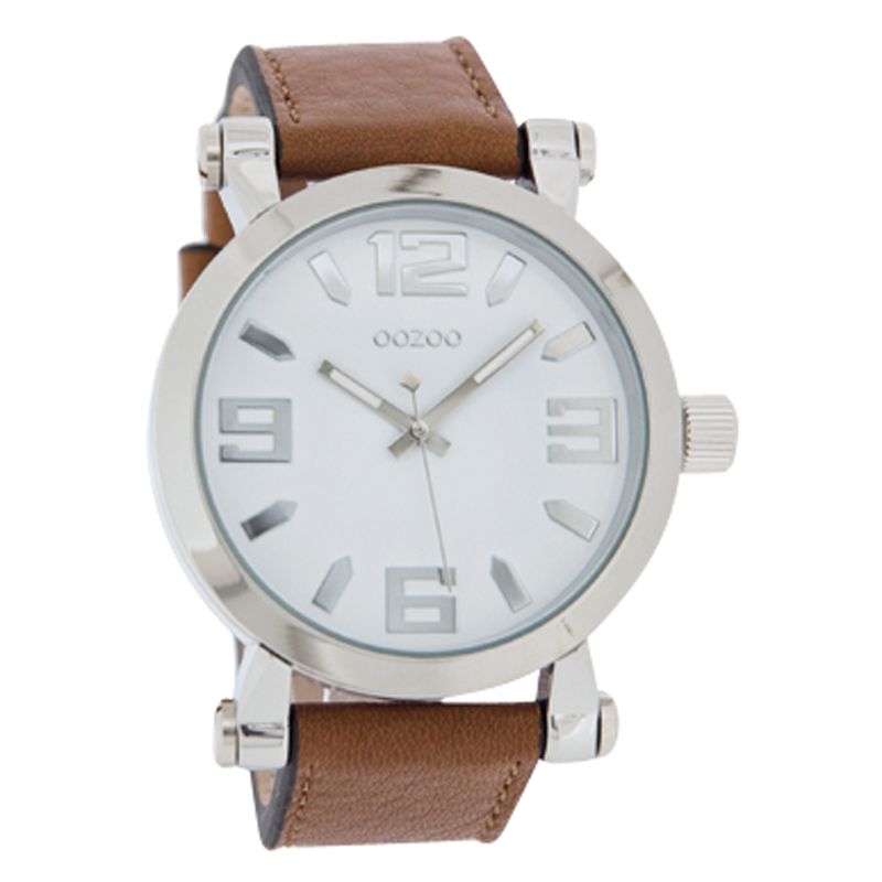 Oozoo C4072 Unisex Round Dial Tan Leather Strap Watch