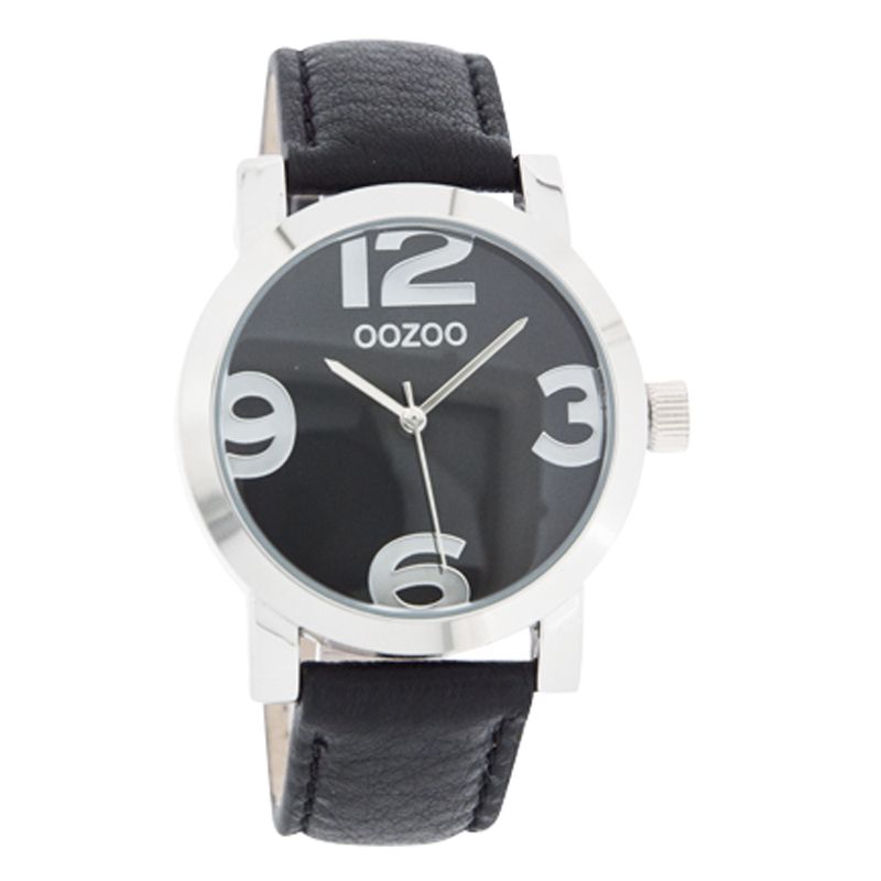 Oozoo C4189 Unisex Black Dial Leather Strap Watch