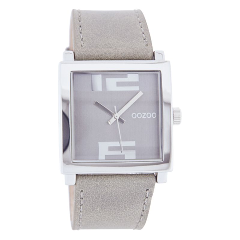 Oozoo C4202 Unisex Pink Square Dial Leather Strap Watch