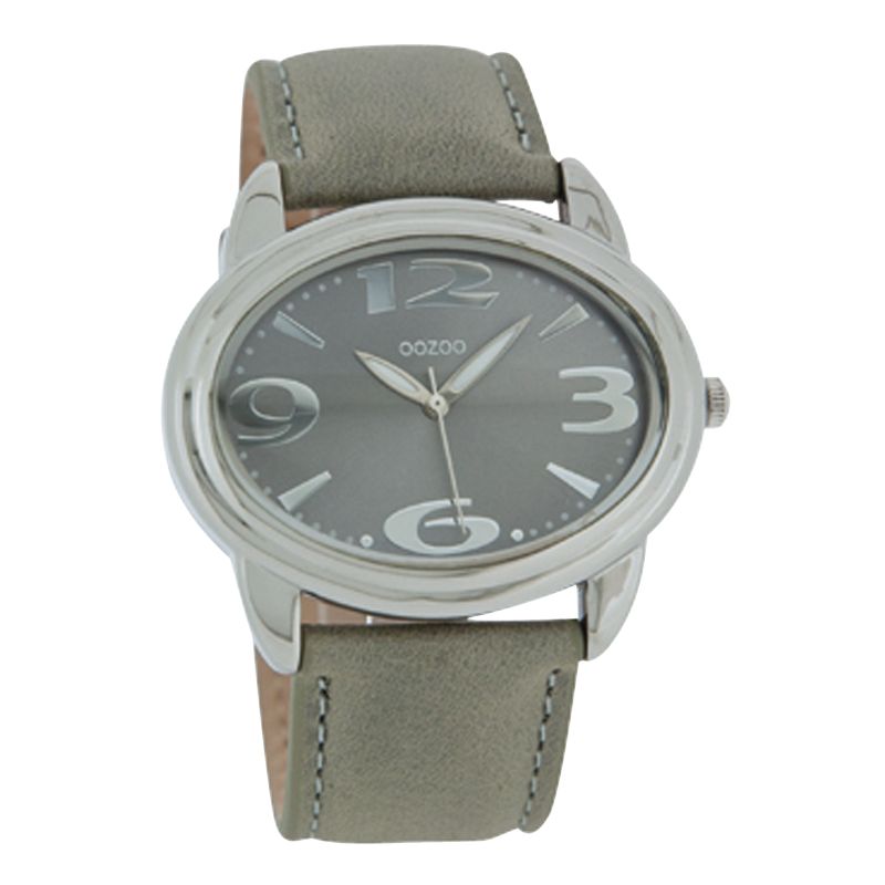 Oozoo C4226 Unisex Khaki Round Leather Strap Watch