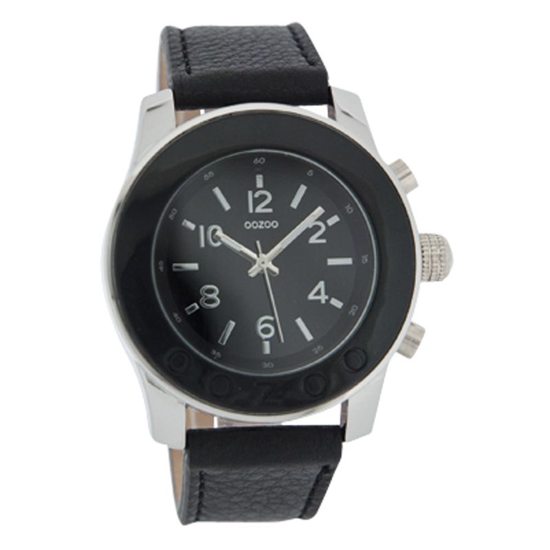 Oozoo C4249 Unisex Black Round Black Strap Watch