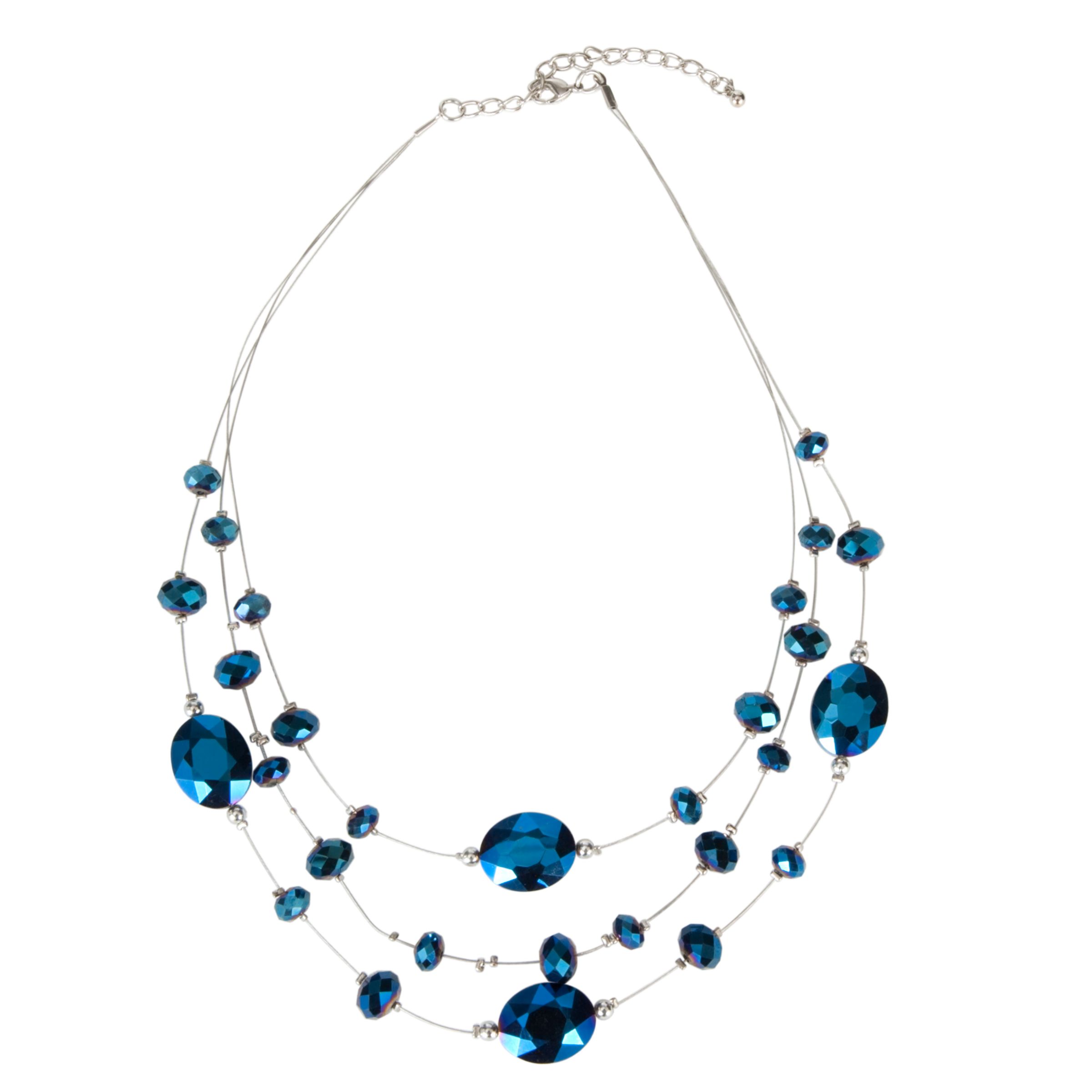 John Lewis Women Beaded Illusion Necklace, Blue