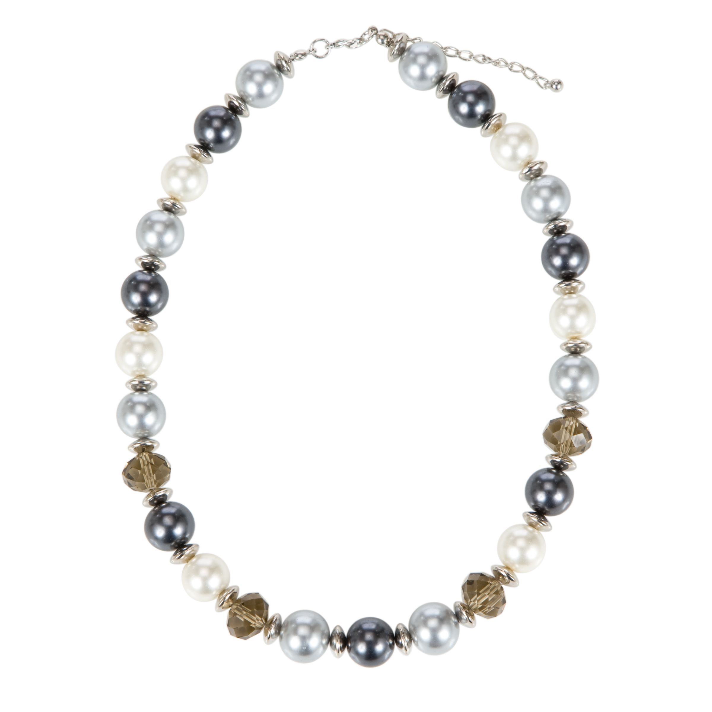 John Lewis Women Galaxy Blue and Cream Glass Pearl Necklace