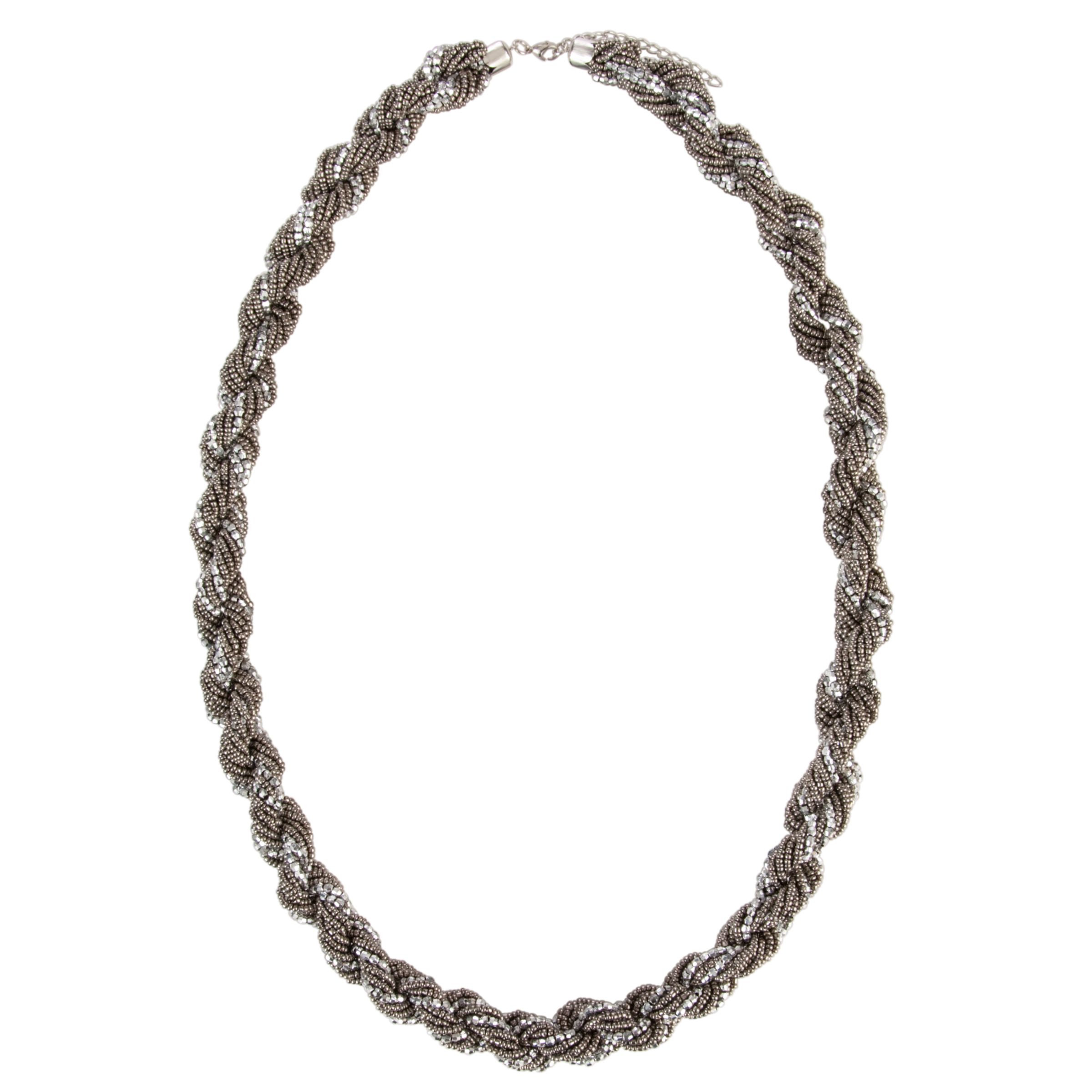 John Lewis Women Hematite Bugle Bead Long Twisted Necklace