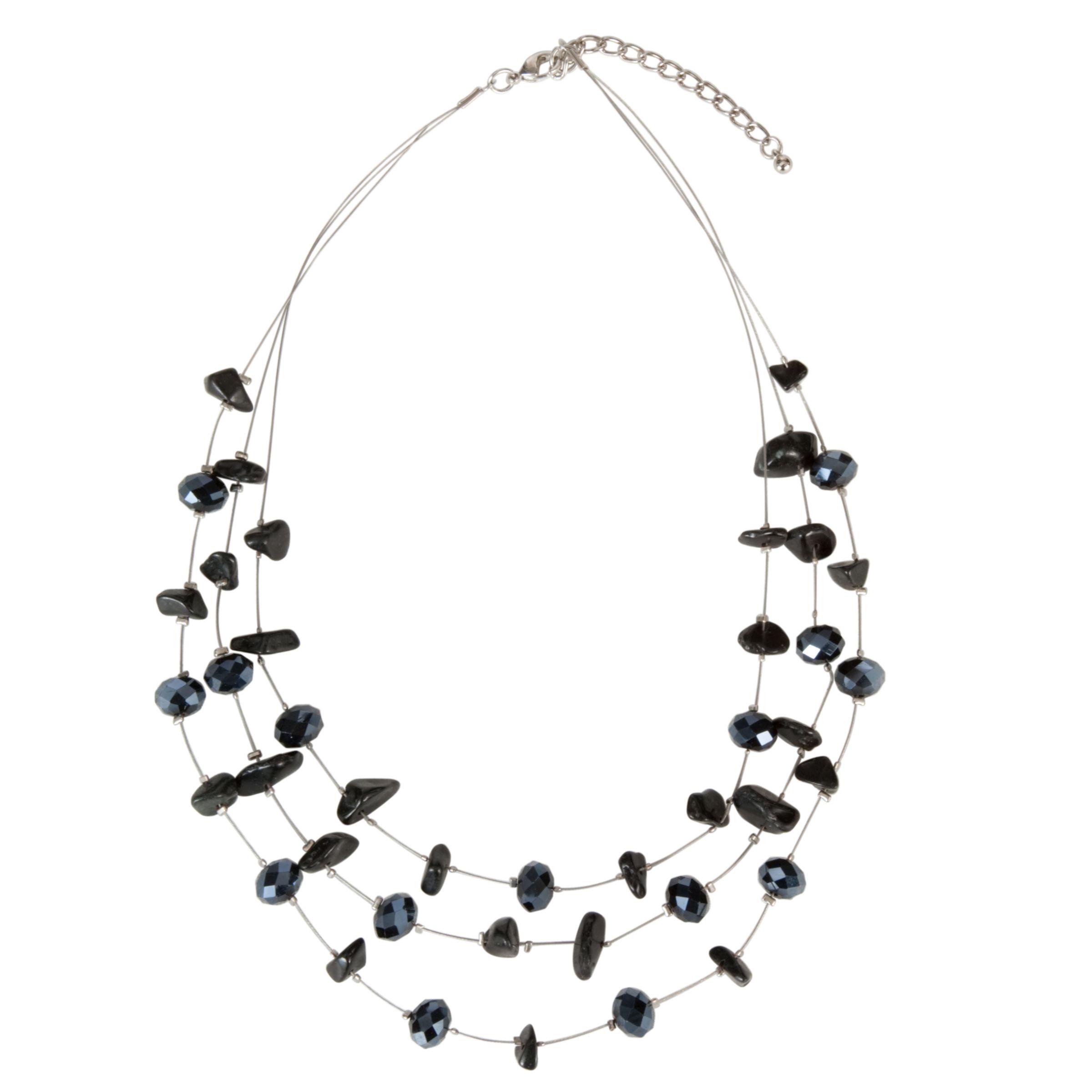 John Lewis Women Faceted Bead Necklace, Jet