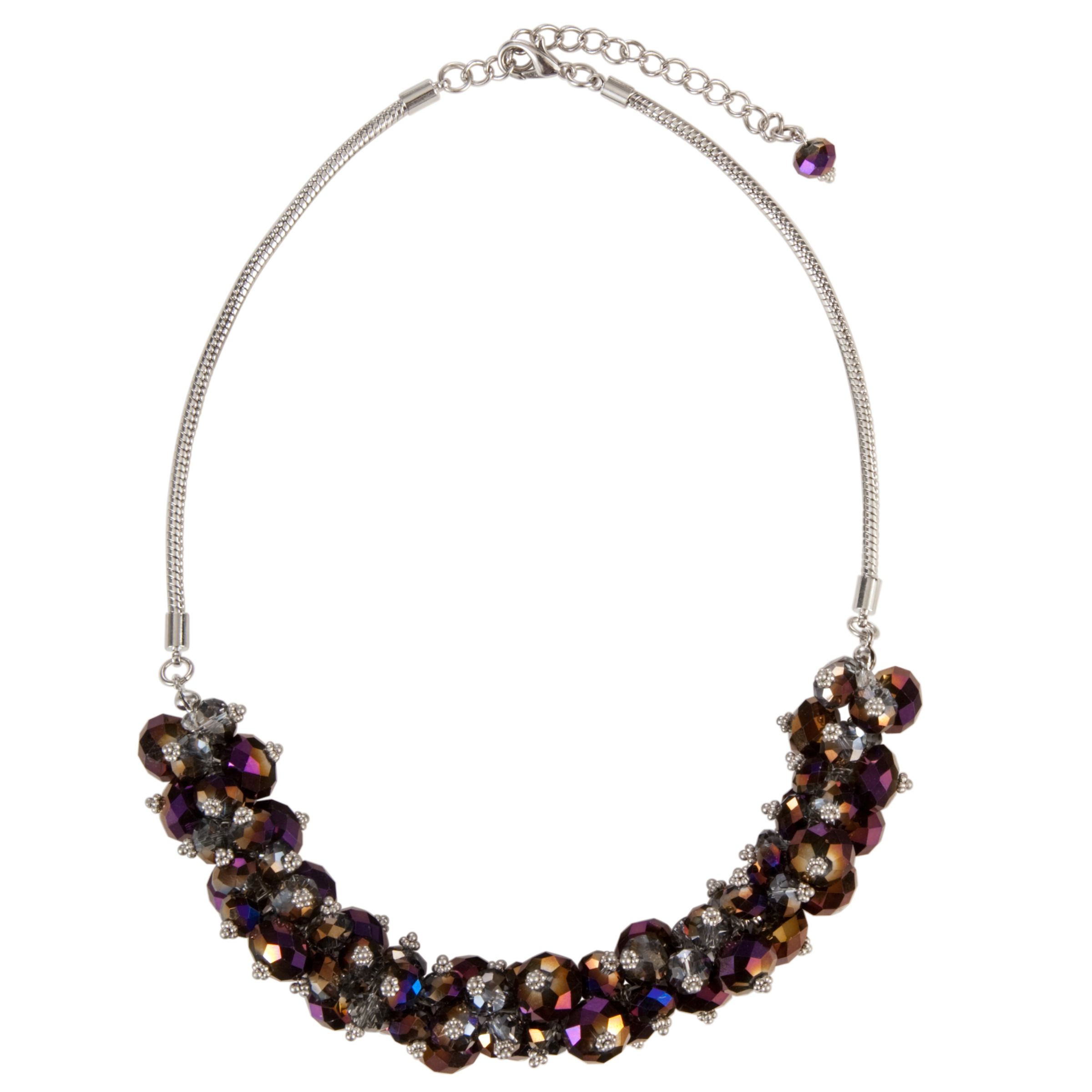 John Lewis Women Faceted Bead Cluster Necklace, Purple