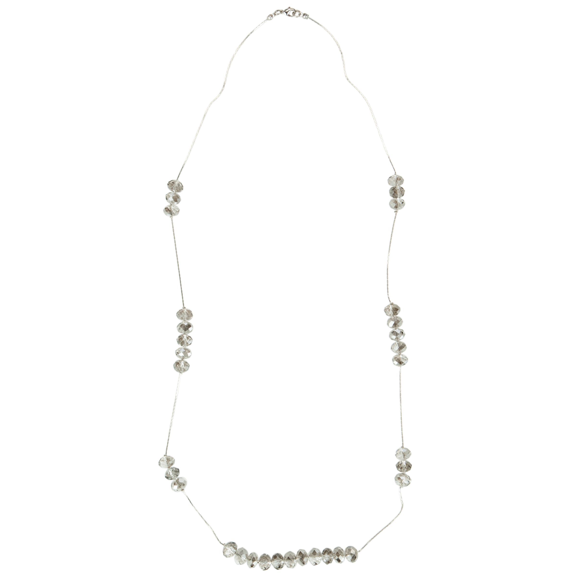 John Lewis Women Multifaceted Bead Cluster Necklace, Silver