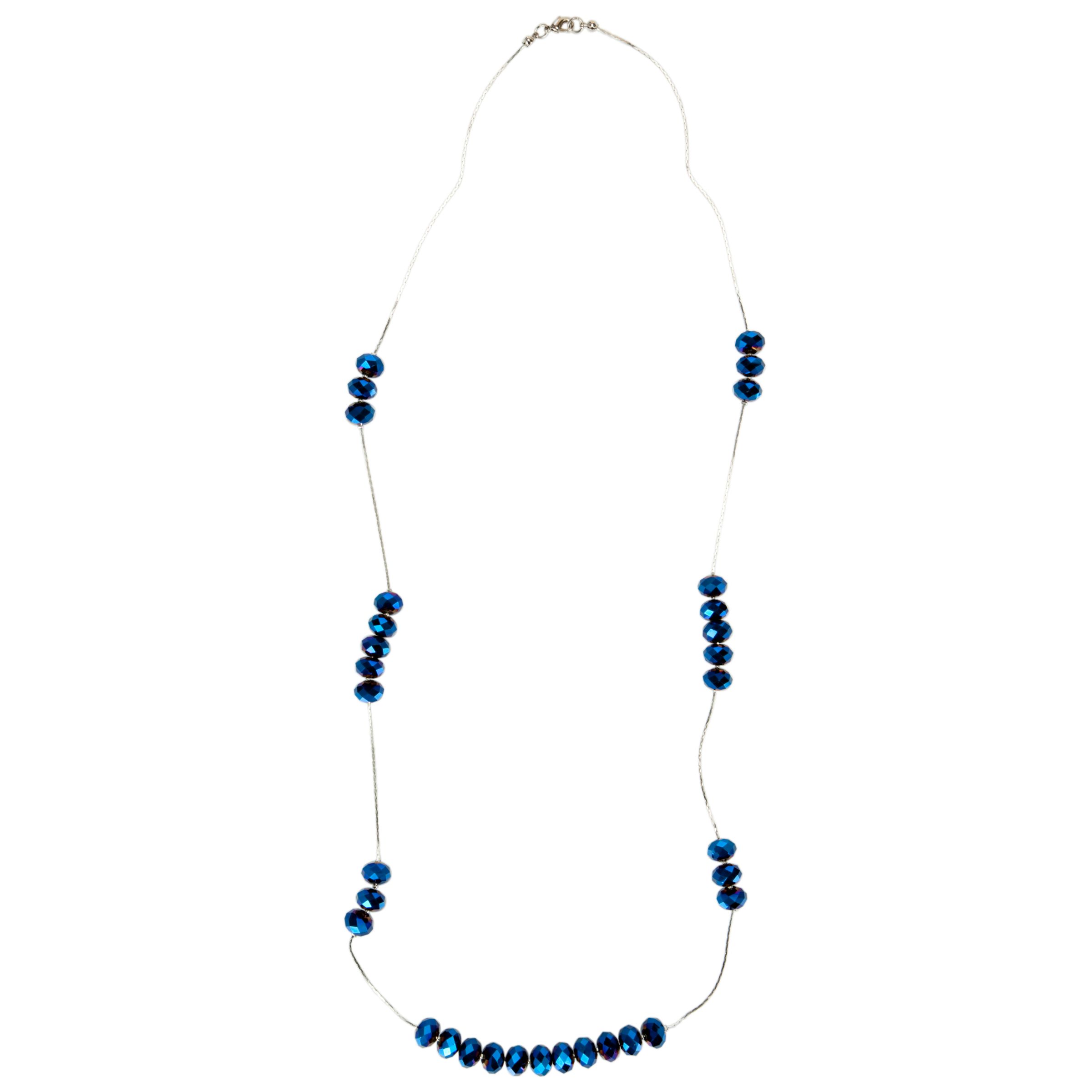 John Lewis Women Multifaceted Bead Cluster Necklace, Blue
