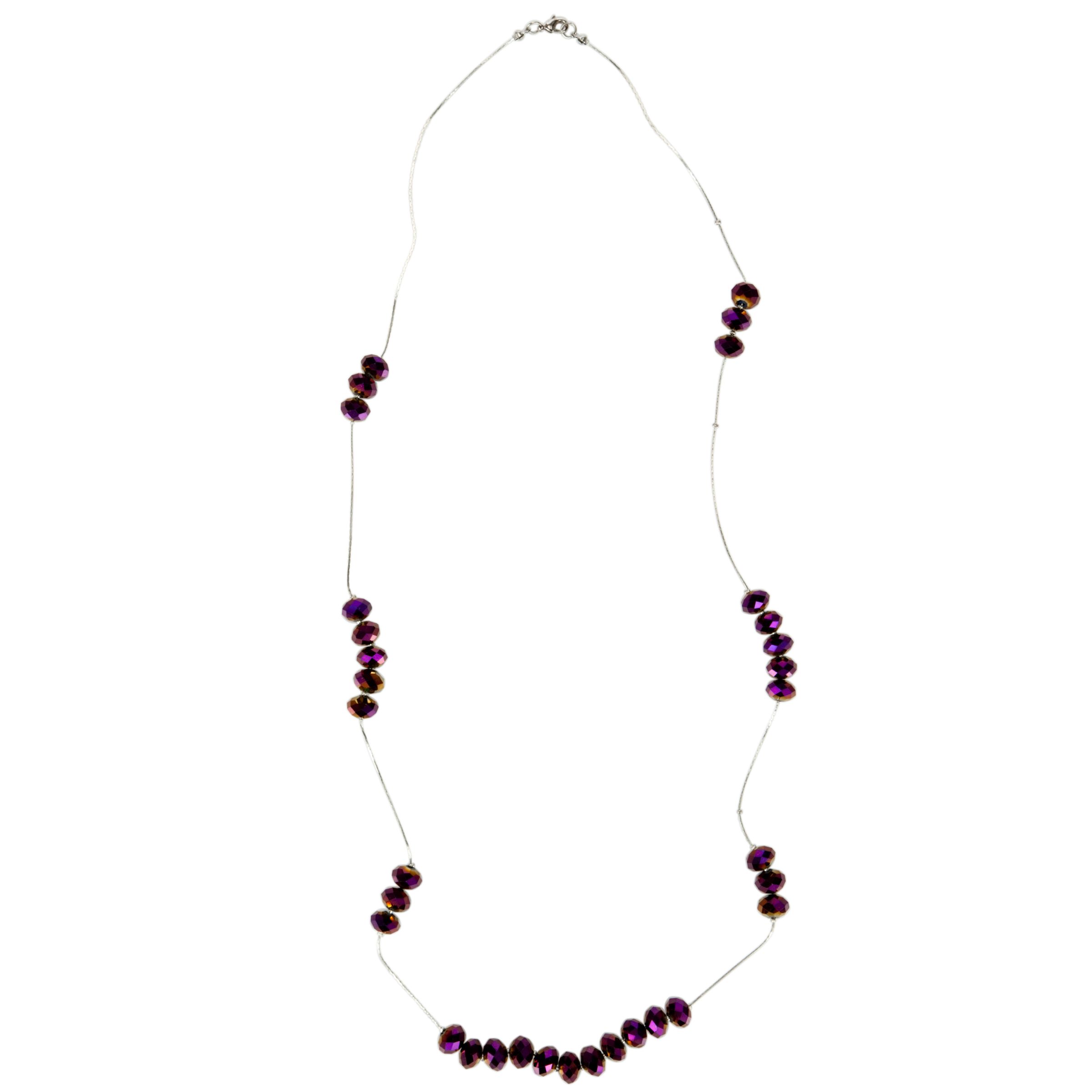 John Lewis Women Multifaceted Bead Cluster Necklace, Purple